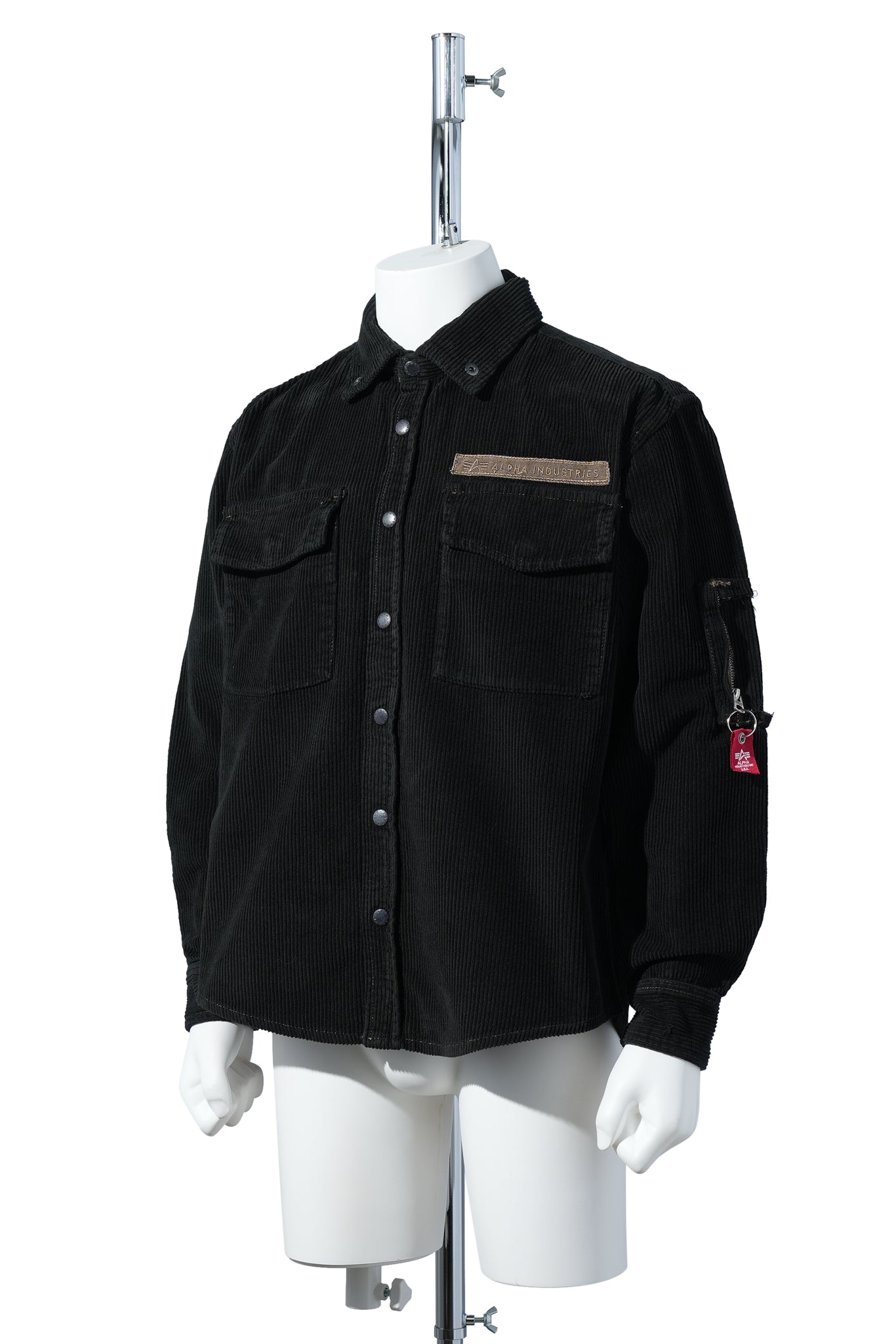 SPRAYED CORDEROY OVERSHIRT DARK GREY SPRAYED FLANNEL SHIRT / DARKGREY