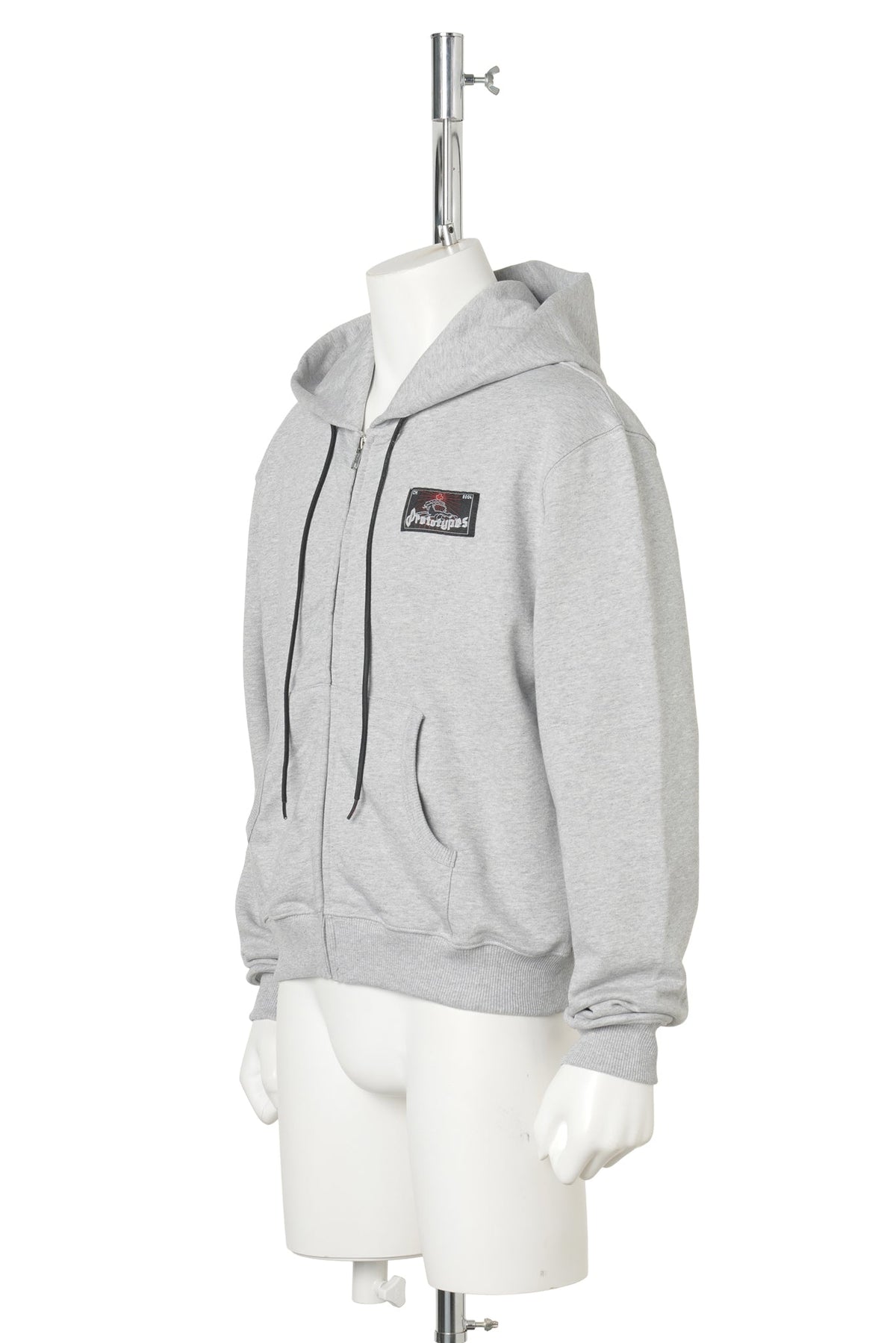 ZIP UP HOODIE WITH TAG / GREY