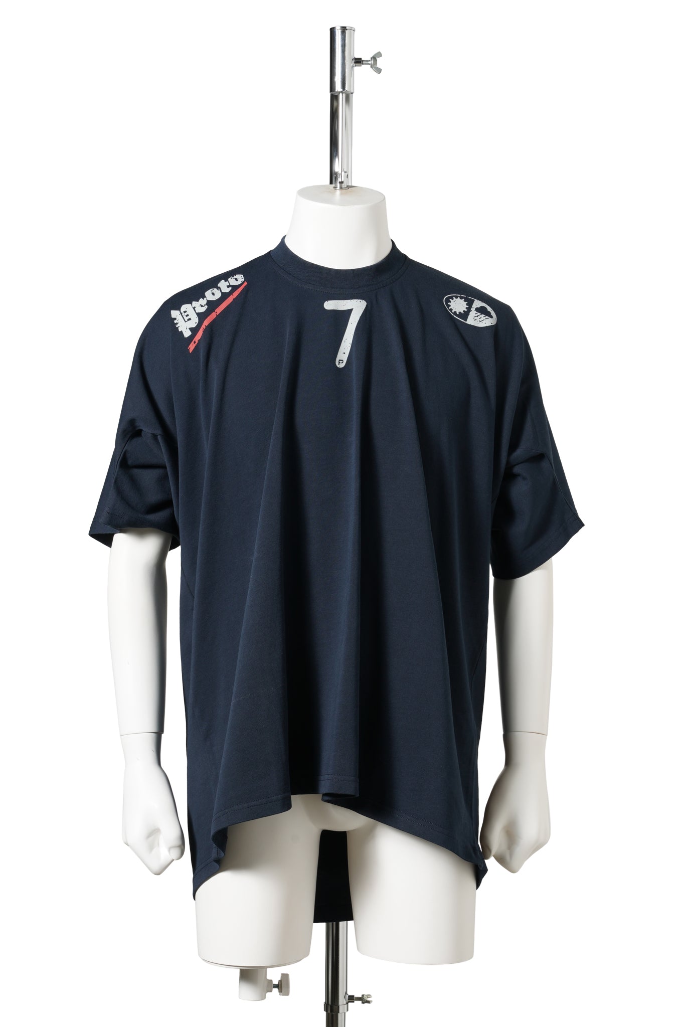 MOVED NECKLINE TEE / NAVY