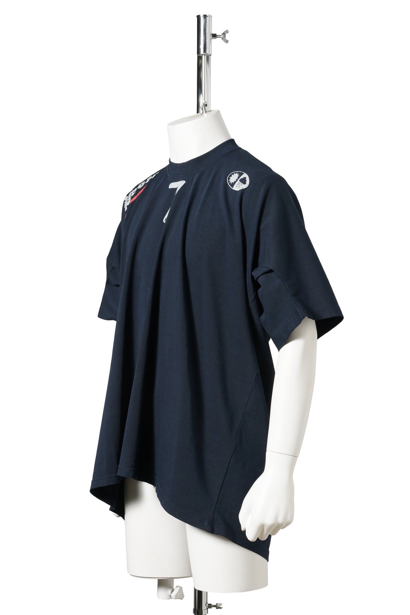 MOVED NECKLINE TEE / NAVY