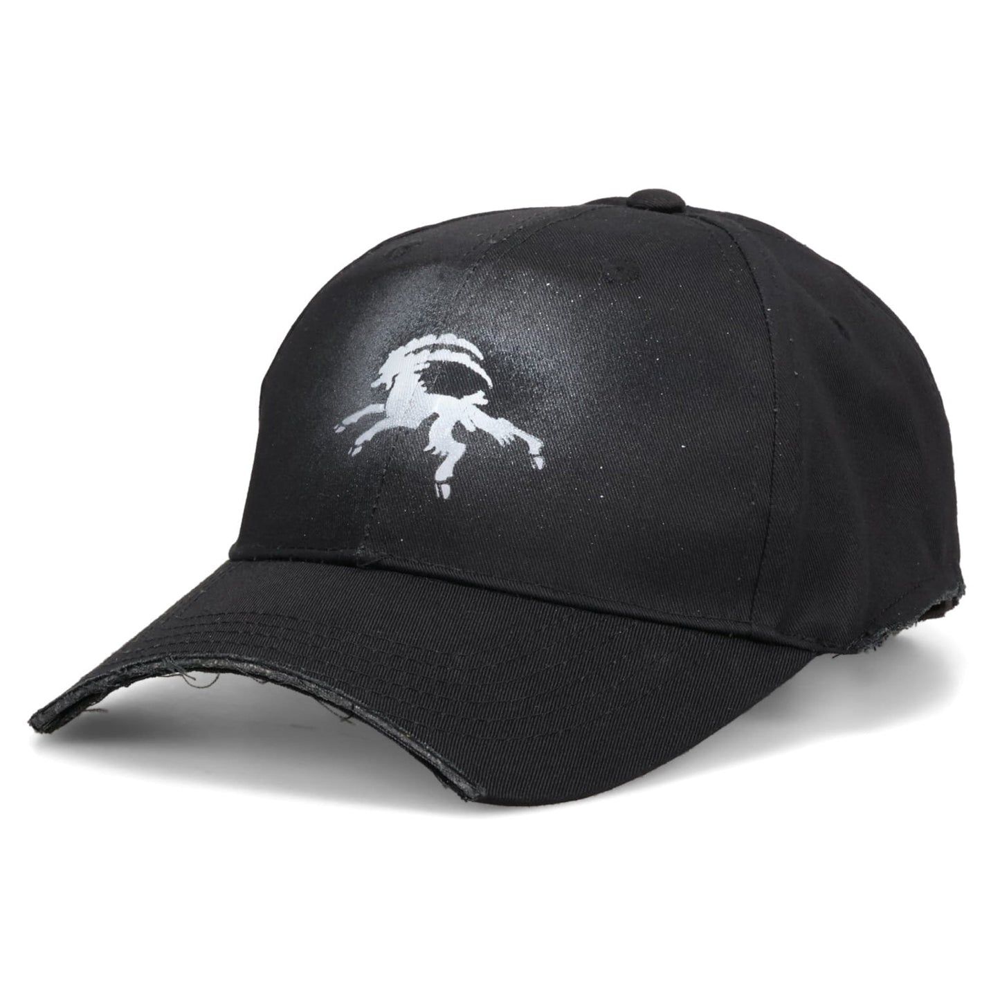 SPRAYED CUT OUT GOAT CAP / BLACK