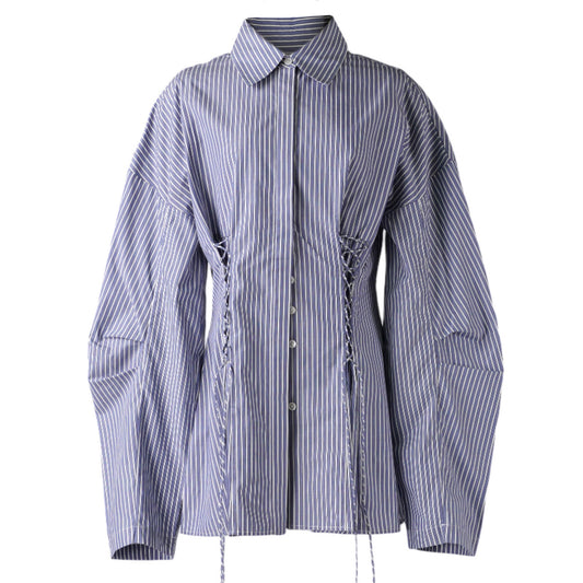 LACED BUTTON DOWN / BANKER STRIPES