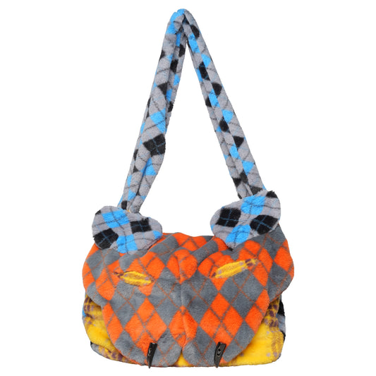 CHECKED LEOPARD BAG-L / MULTI COLOR