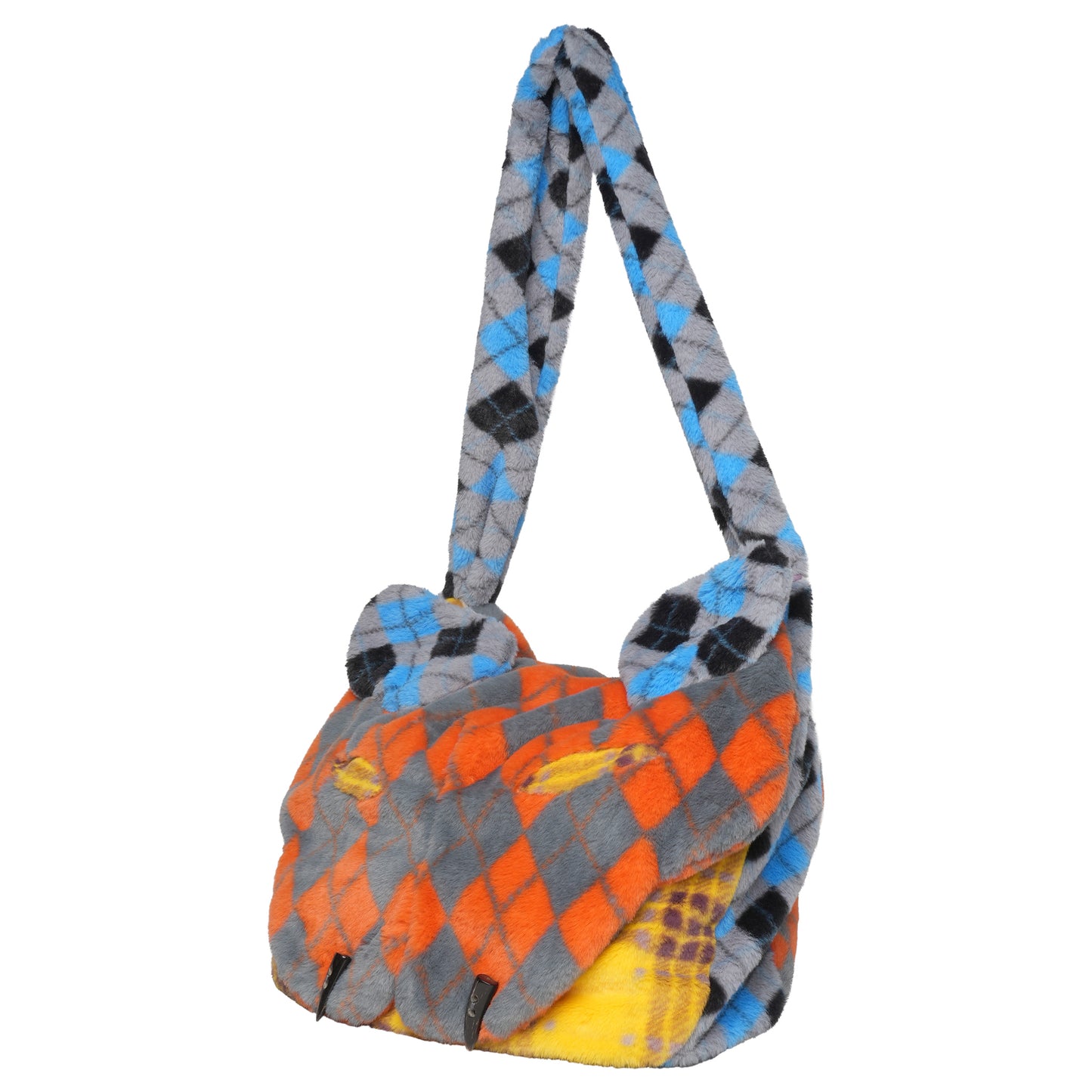 CHECKED LEOPARD BAG-L / MULTI COLOR