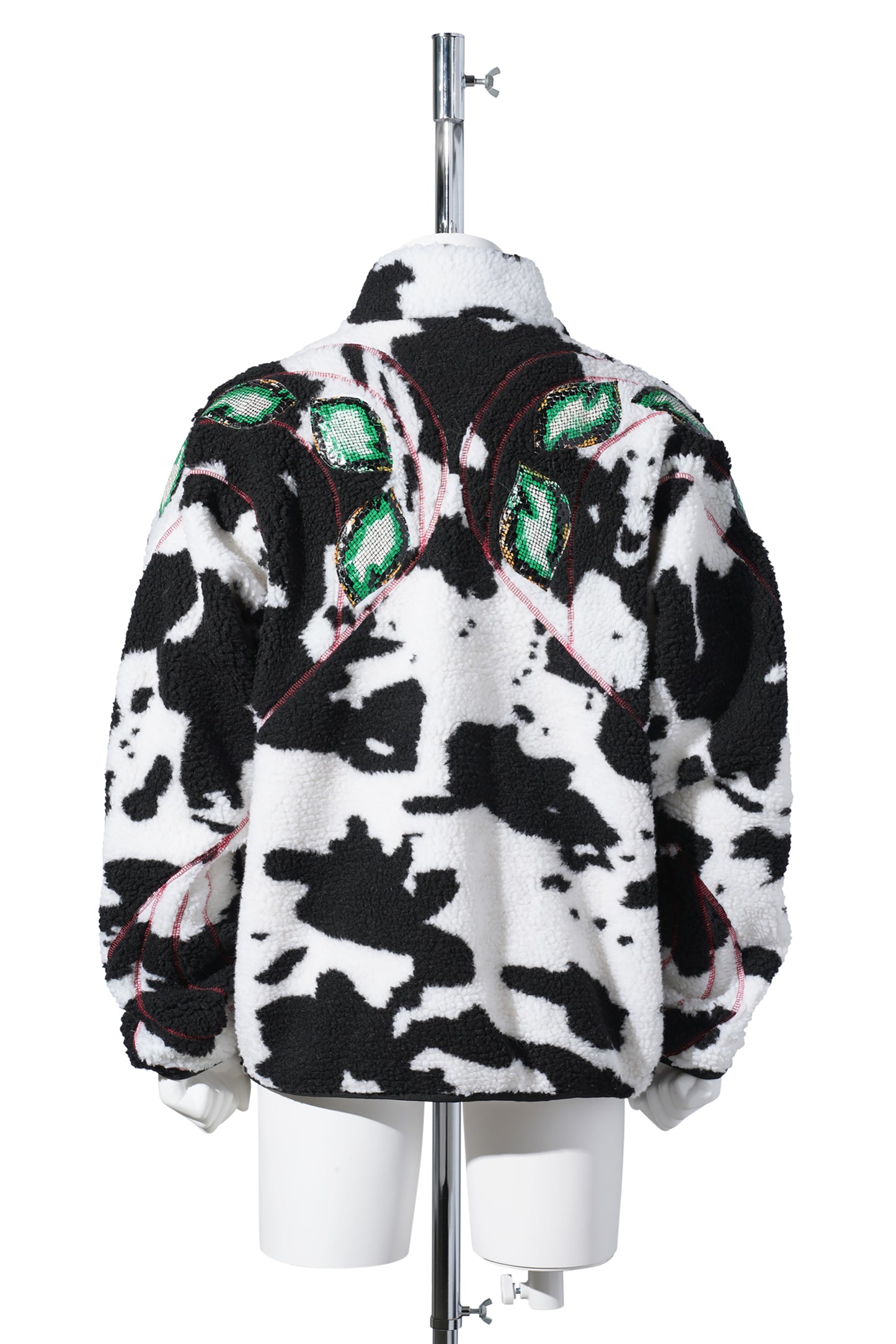 DAIRY CATTLE FLEECE JACKET / BLACK/WHITE