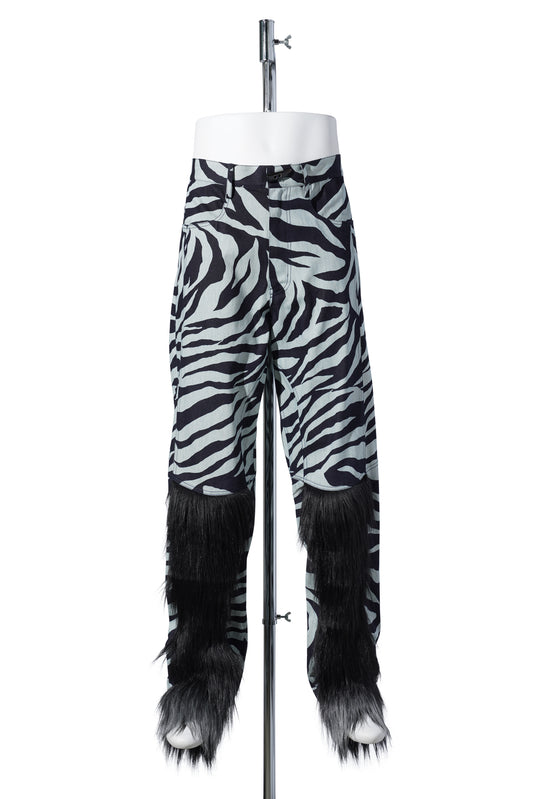 ZEBRA DENIM PANTS / BLACK/WHITE