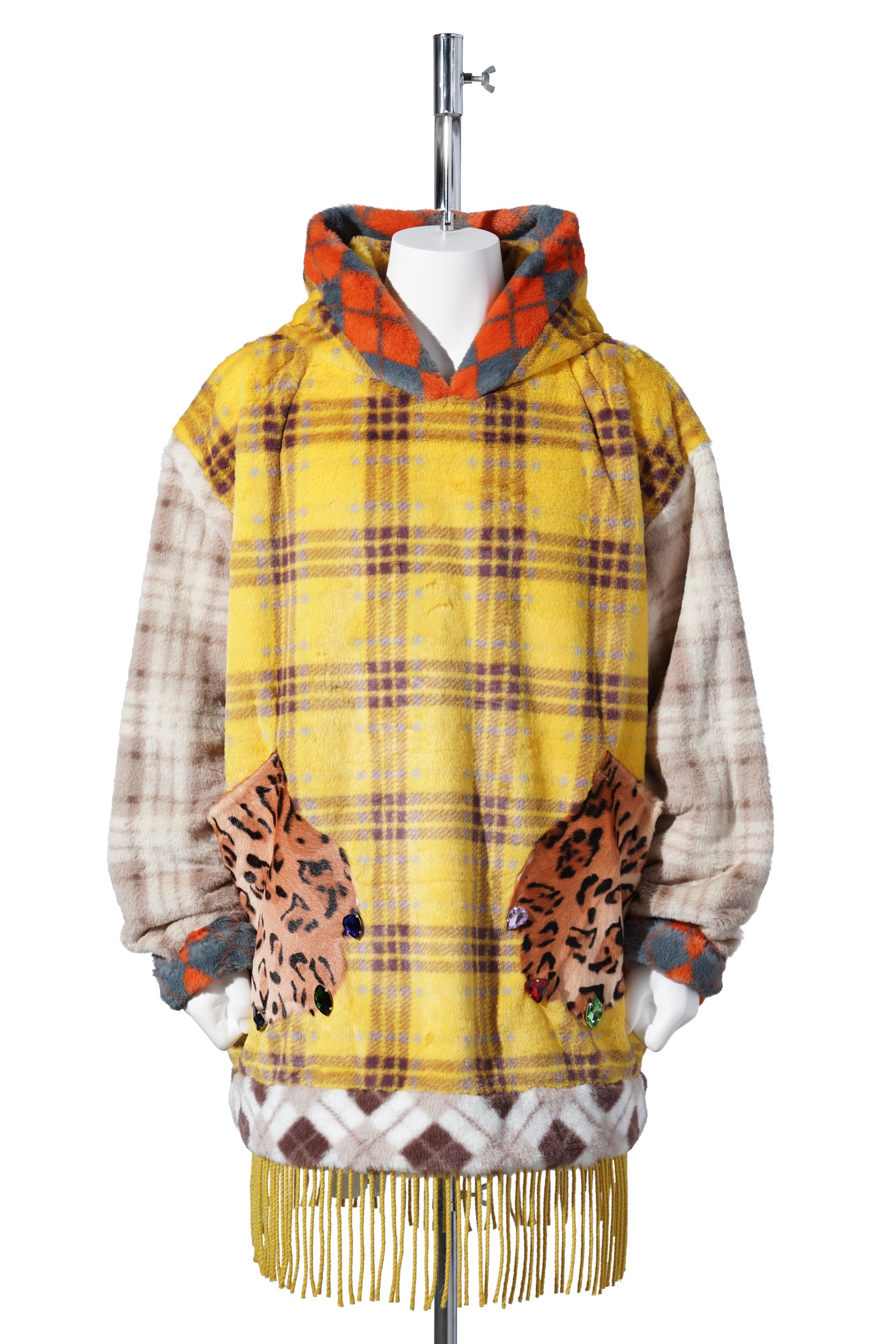 CHECKED PAW HOODIE / YELLOW