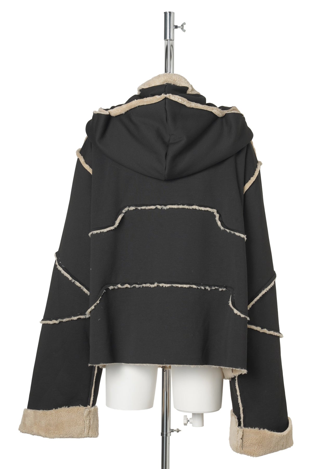FAKE SHEARLING HOODIE / BLACK
