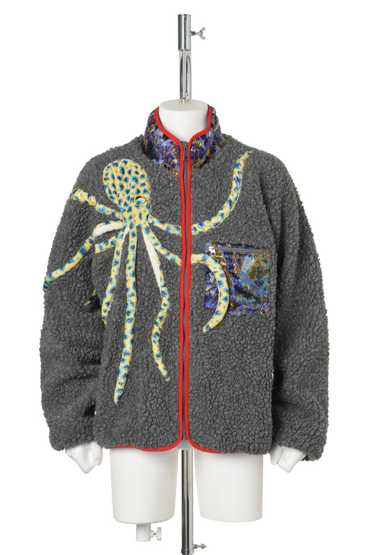 OCTOPUS FLEECE JACKET / GREY