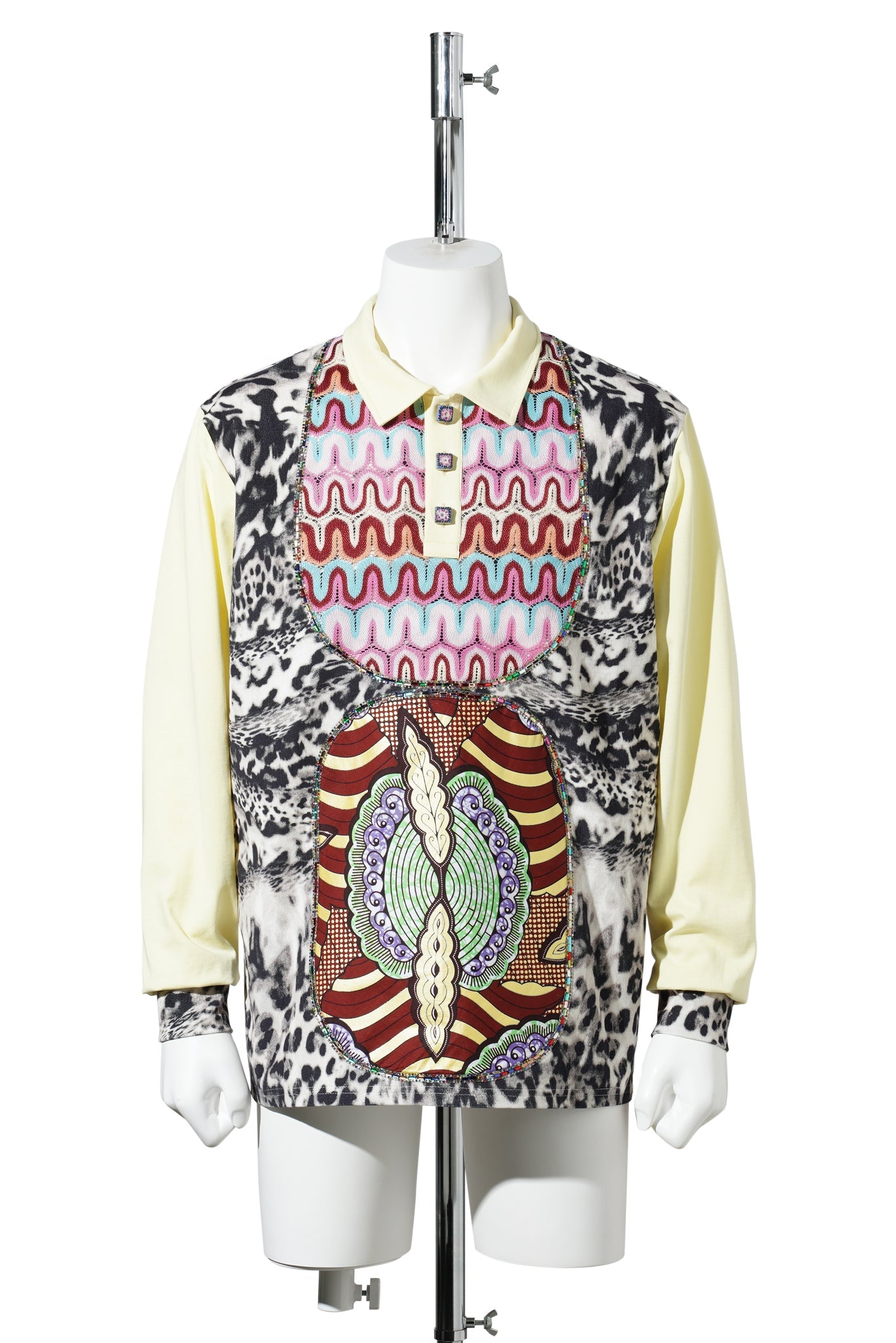 CREATURE IN THE FIELD  POLO SHIRT / WHITE LEOPARD