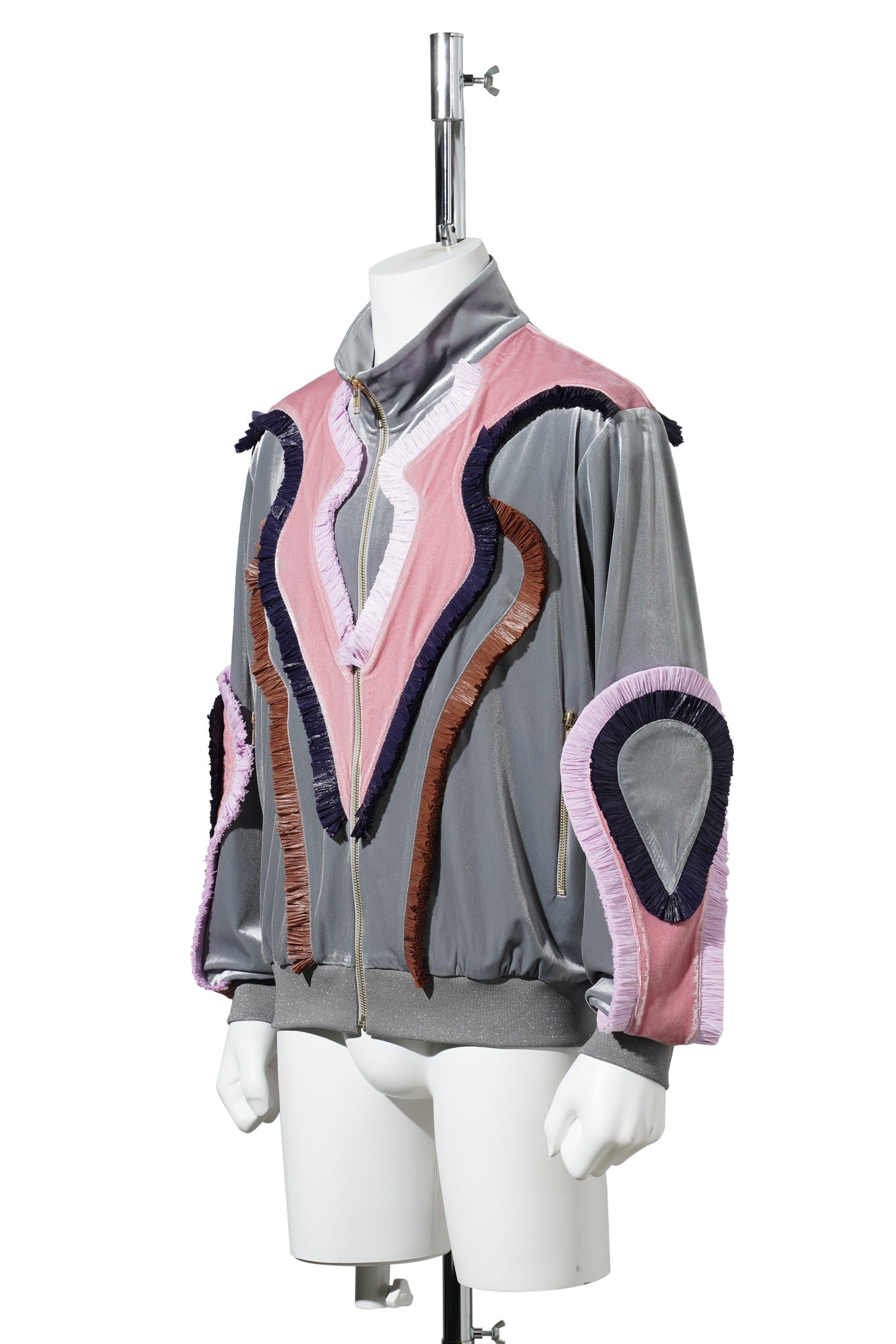 SCARECROW TRACK JACKET / GRAY/PINK