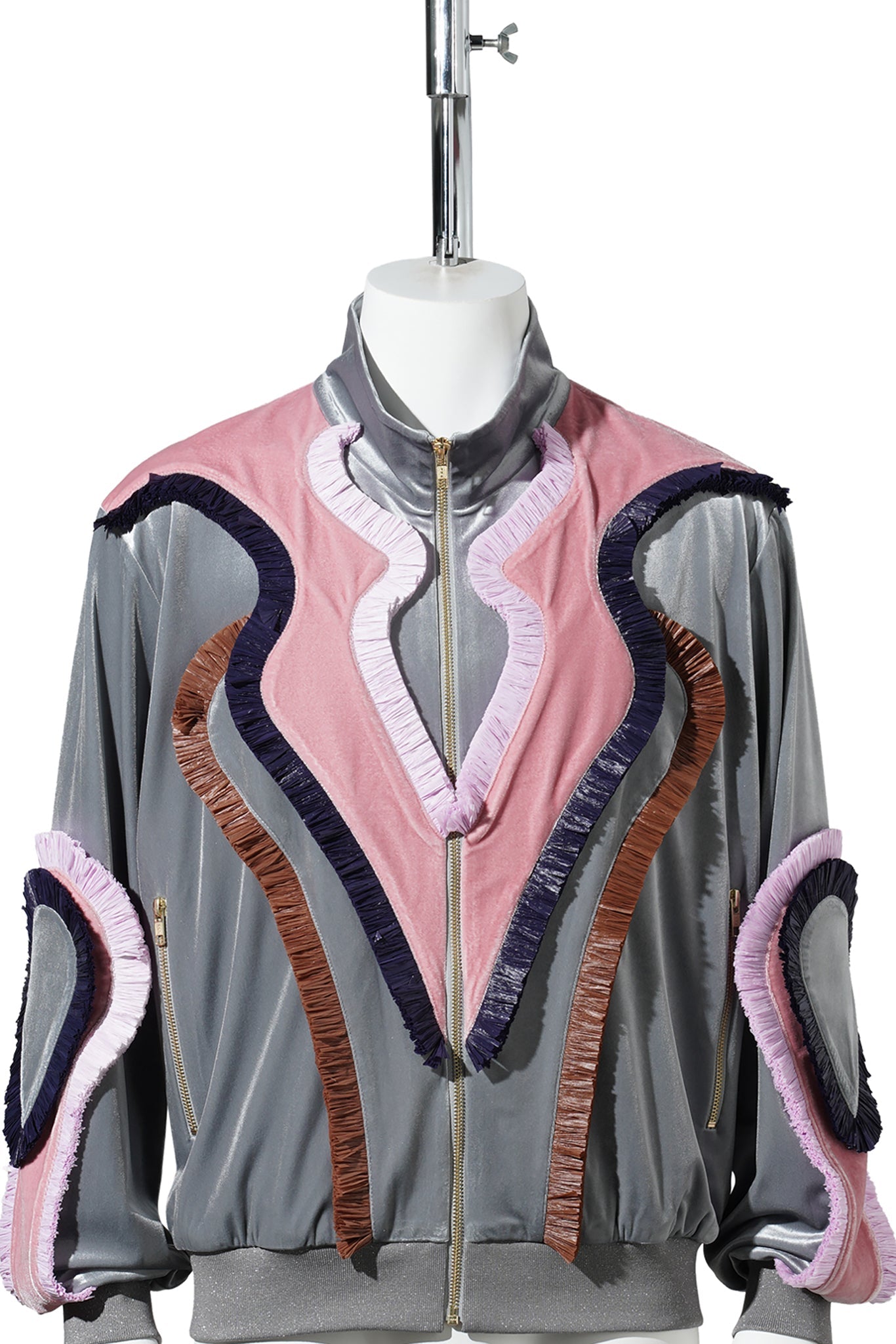 SCARECROW TRACK JACKET / GRAY/PINK