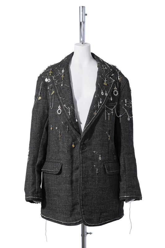FRAY RAGGED BLAZER / R561A:DARK GREY
