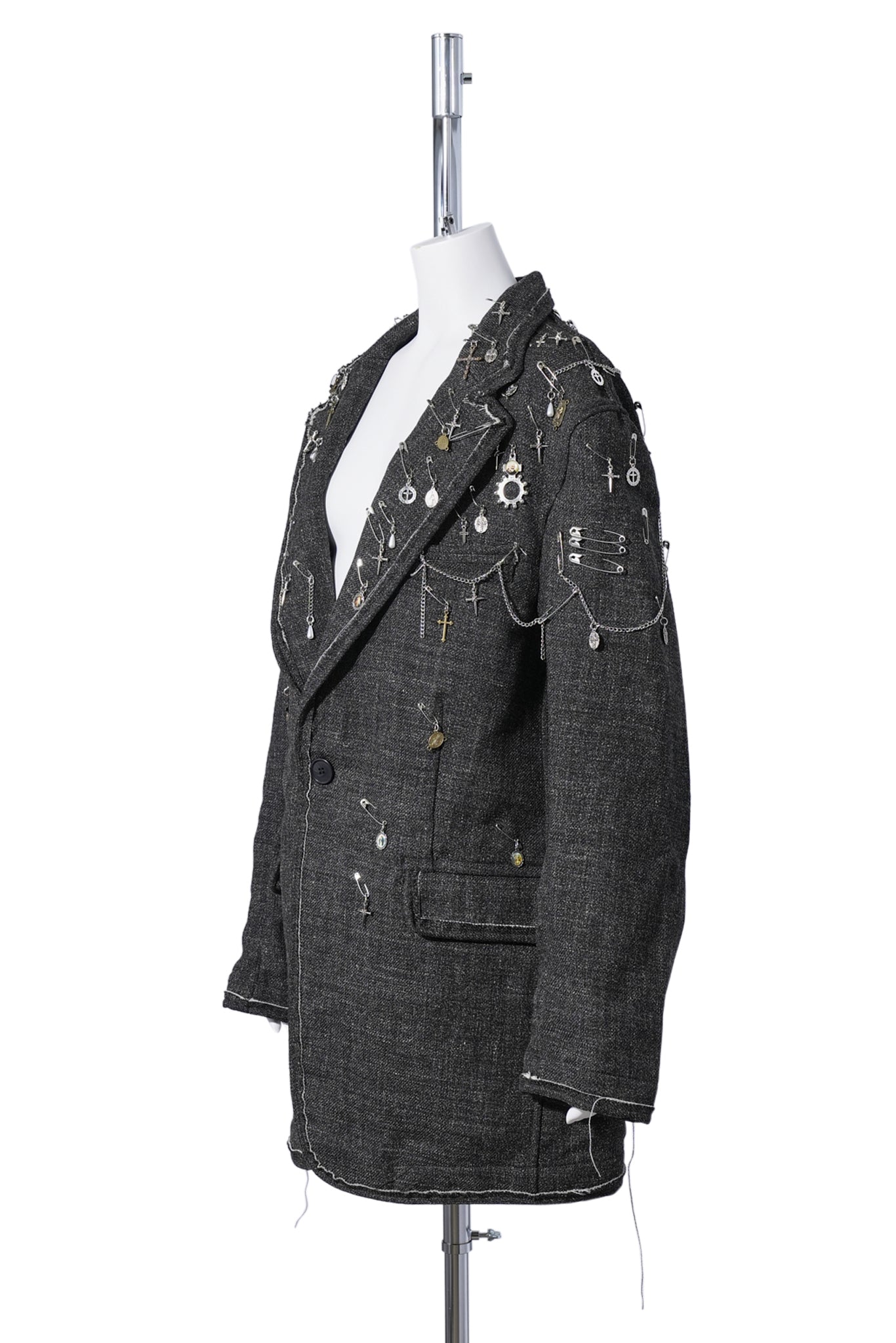 FRAY RAGGED BLAZER / R561A:DARK GREY