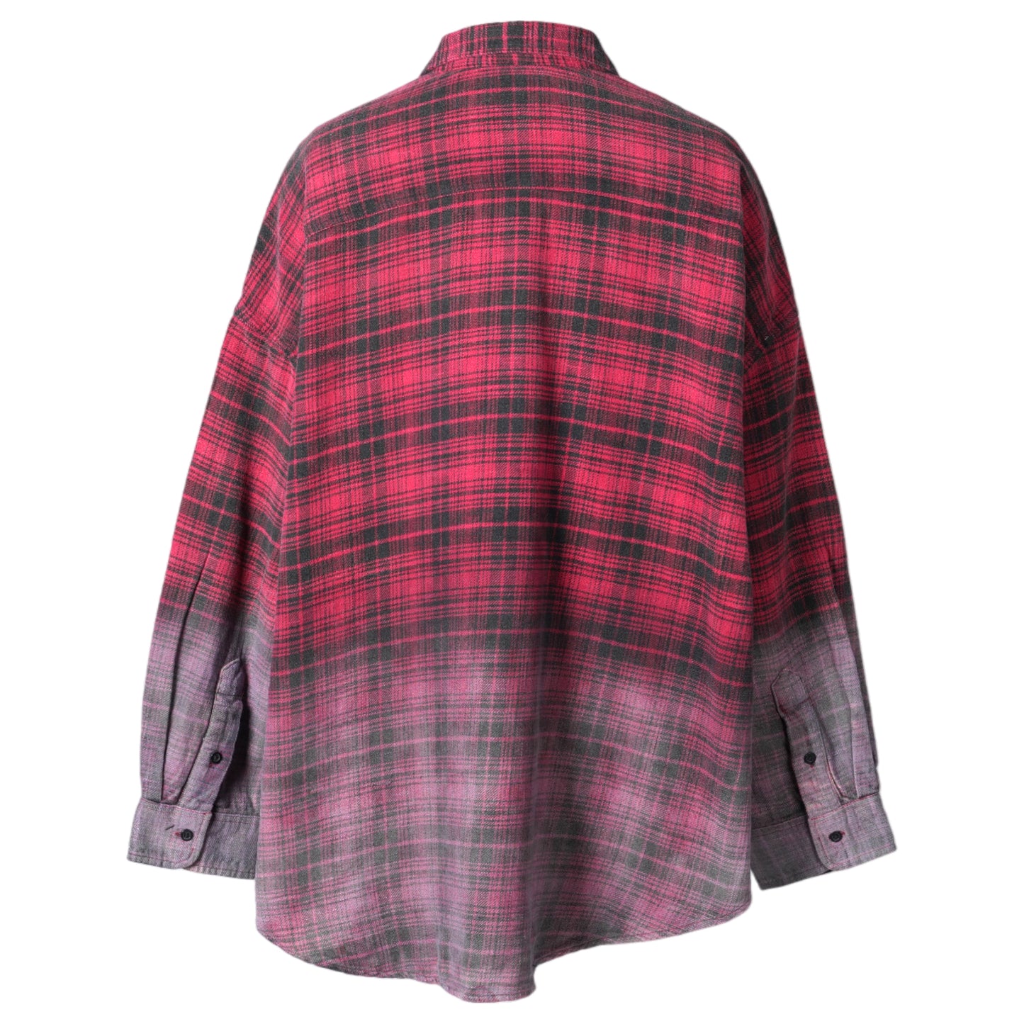 DROP NECK WORKSHIRT / R460B:DIP DYE RED PLAID