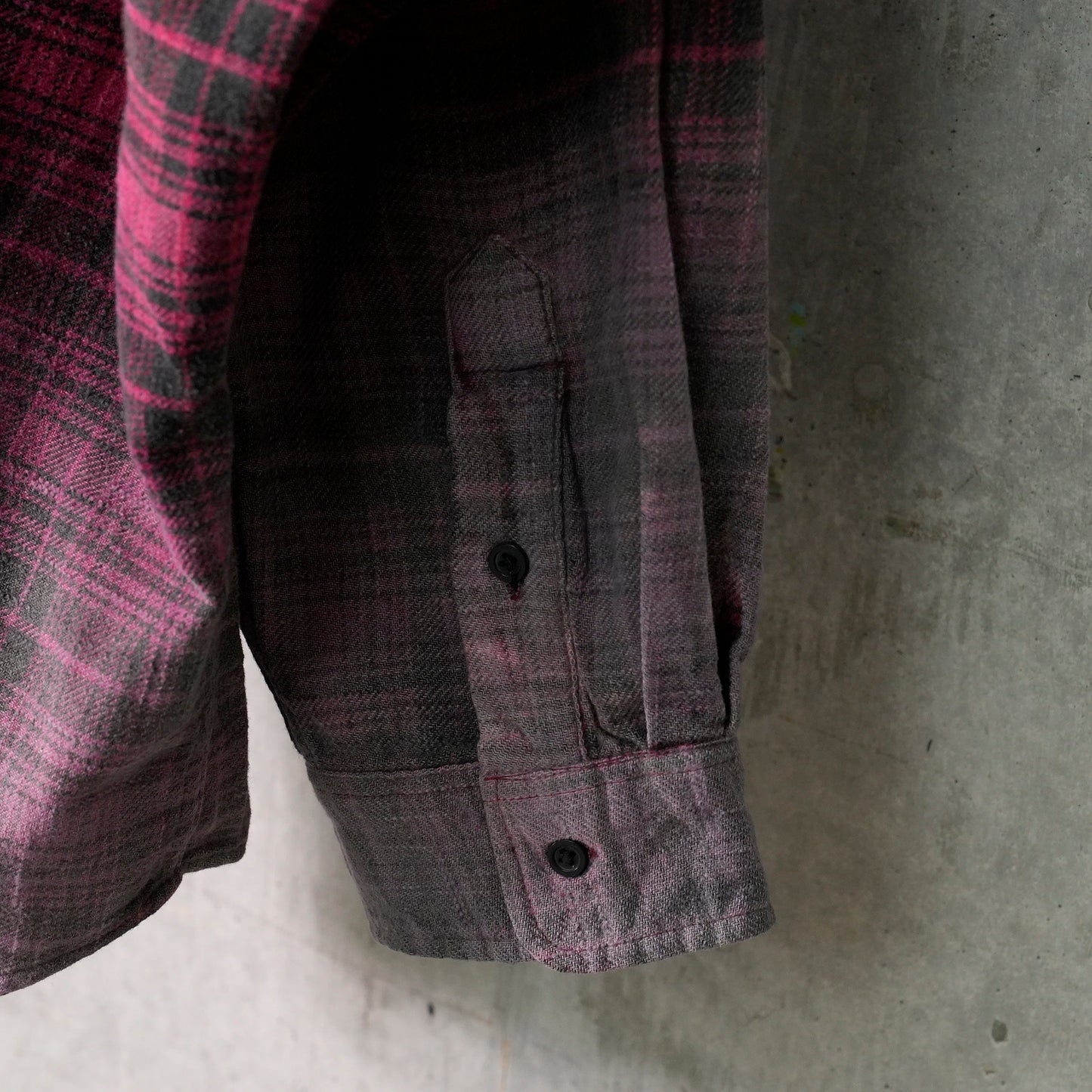 DROP NECK WORKSHIRT / R460B:DIP DYE RED PLAID