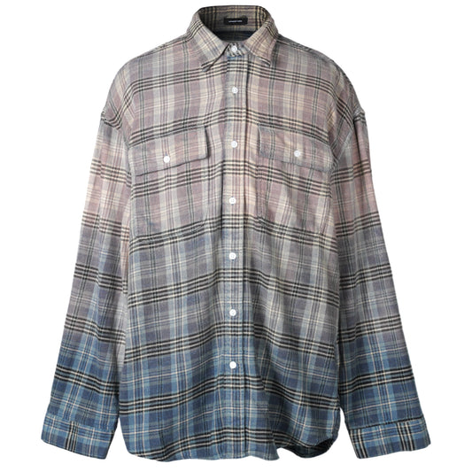 RELAXED WORKSHIRT / R458B:GRADIENT BLEACHED BLUE PLAID