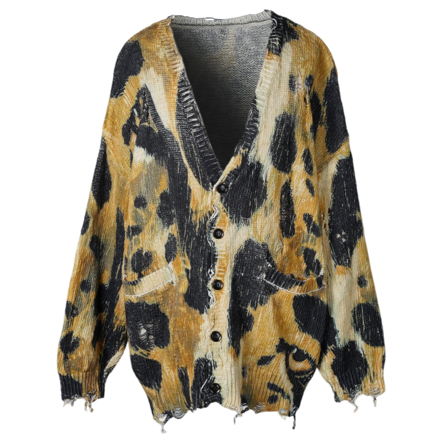 PRINTED OVERSIZED CARDIGAN / Y191B:LEOPARD