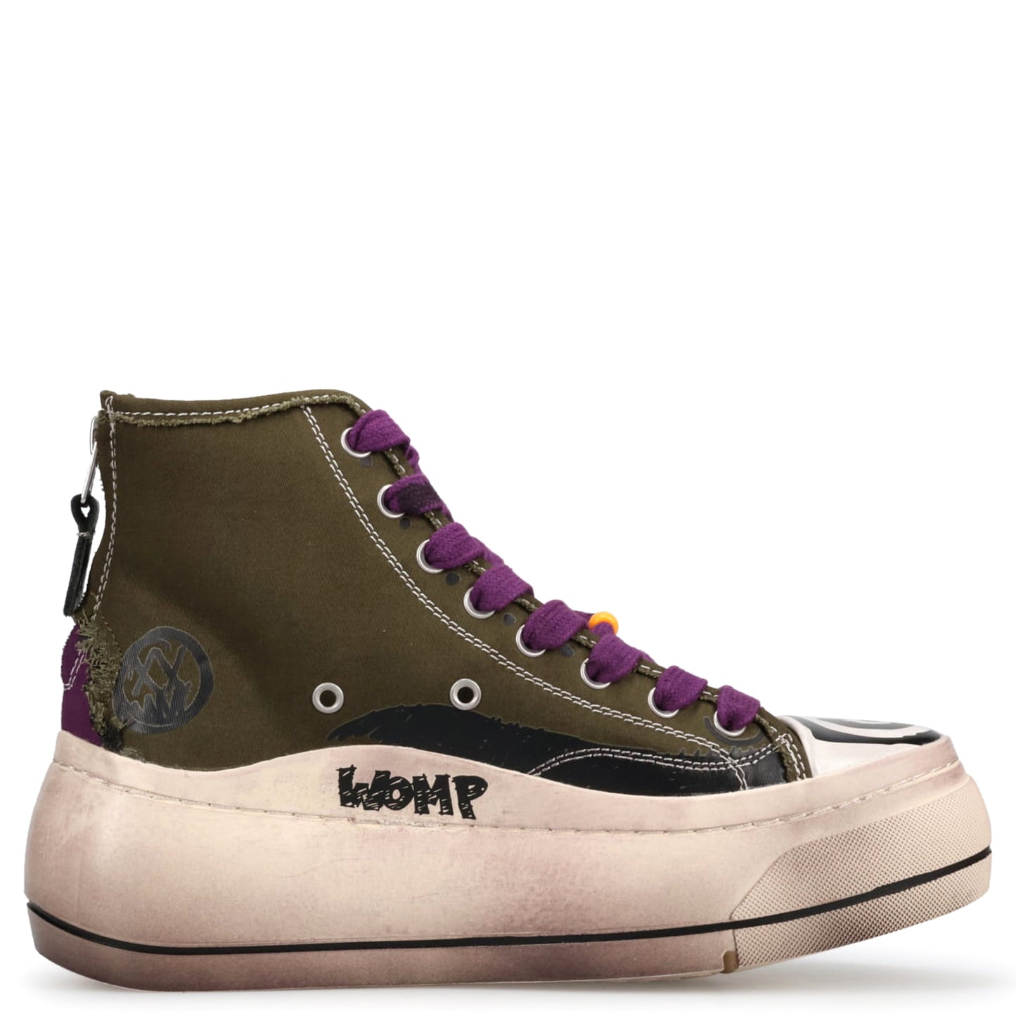 KURT HIGH TOP SNEAKER / PURPLE CANVAS MULTI