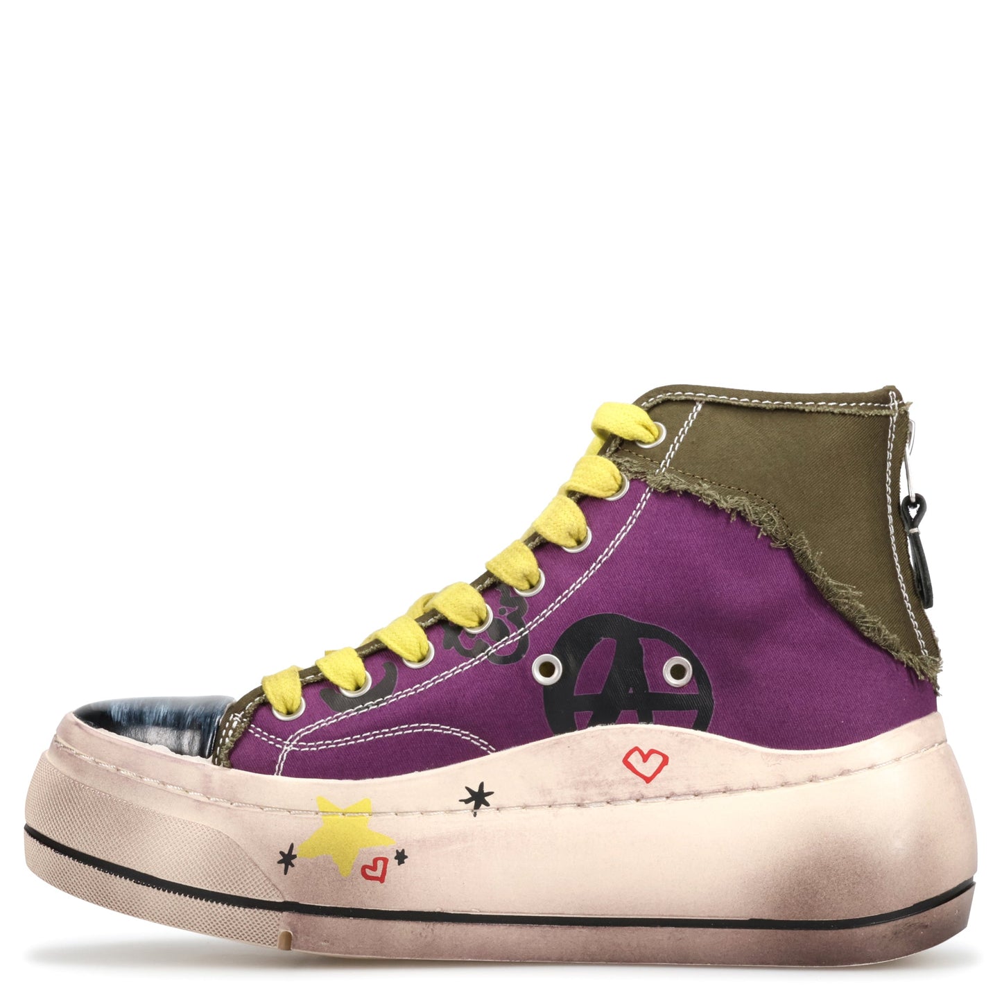 KURT HIGH TOP SNEAKER / PURPLE CANVAS MULTI