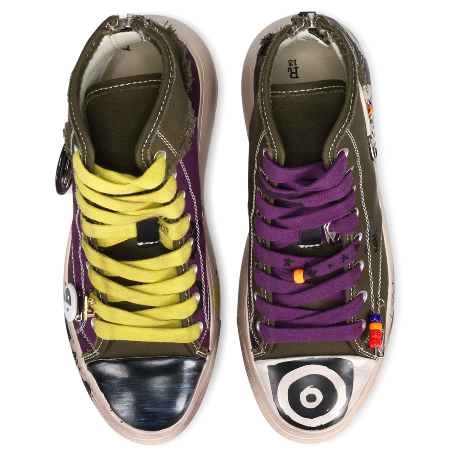 KURT HIGH TOP SNEAKER / PURPLE CANVAS MULTI