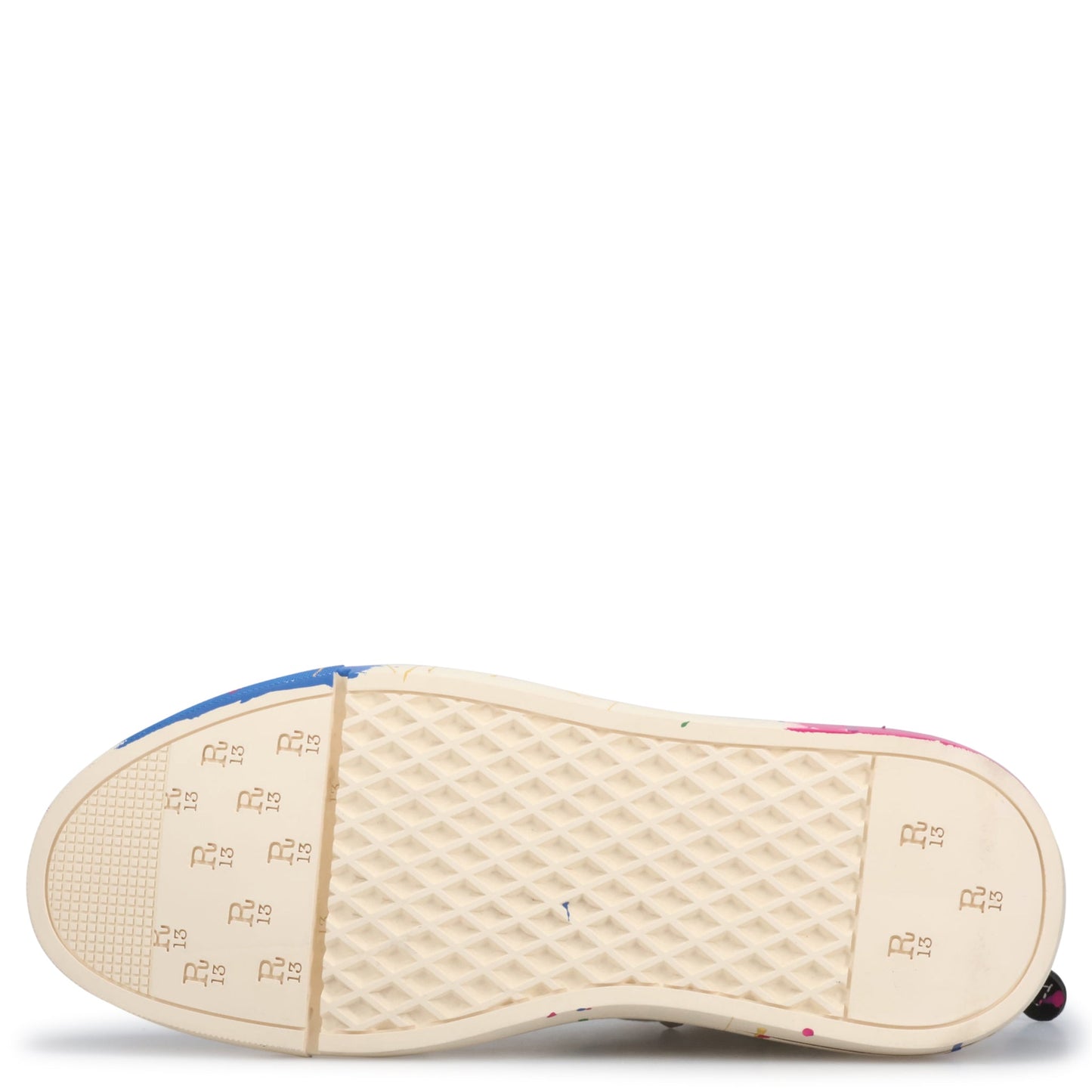 KURT HIGH TOP SNEAKER / OFF-WHITE PAINT SPLATTER WITH STUDS
