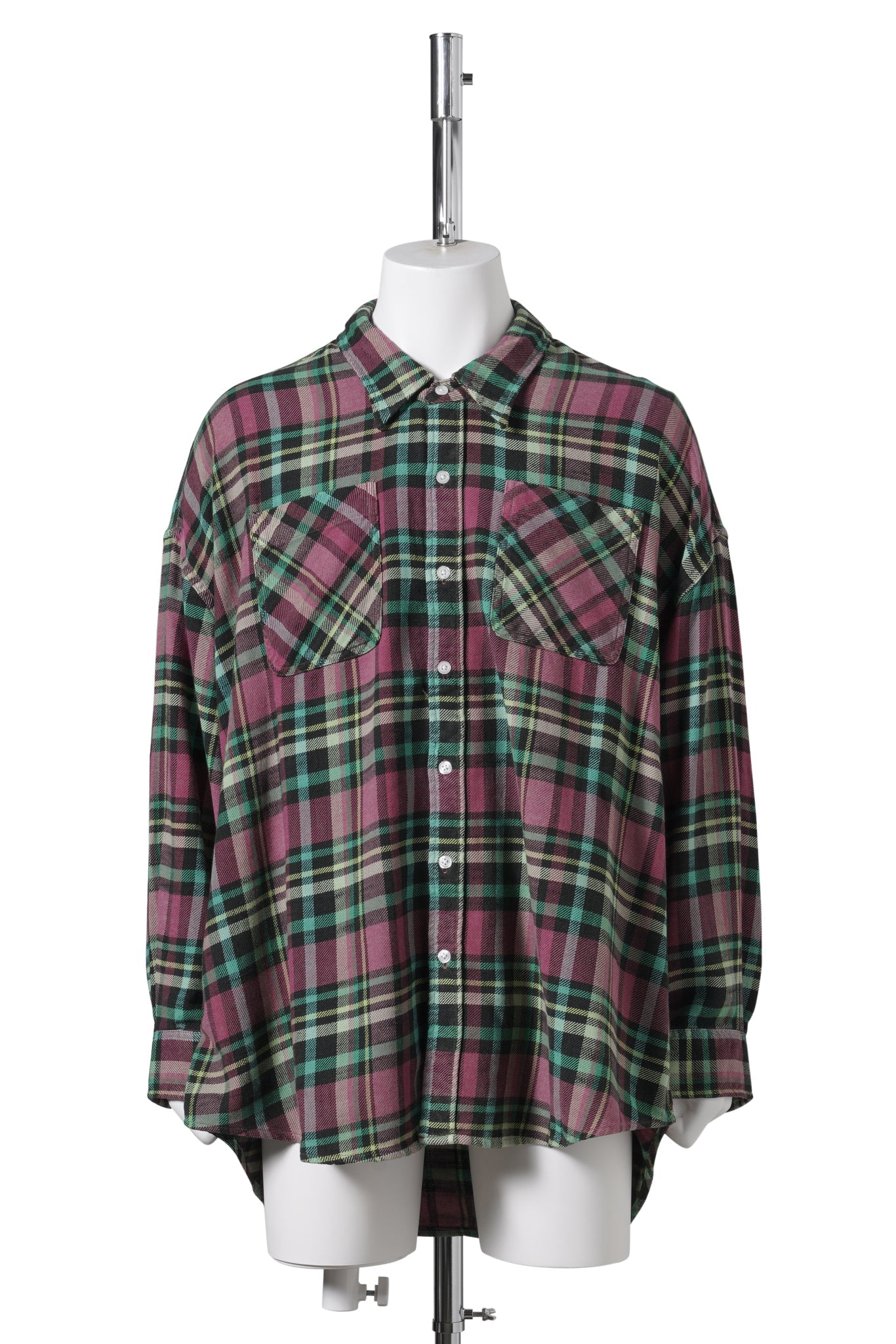 DROP NECK WORK SHIRT / PINK PLAID