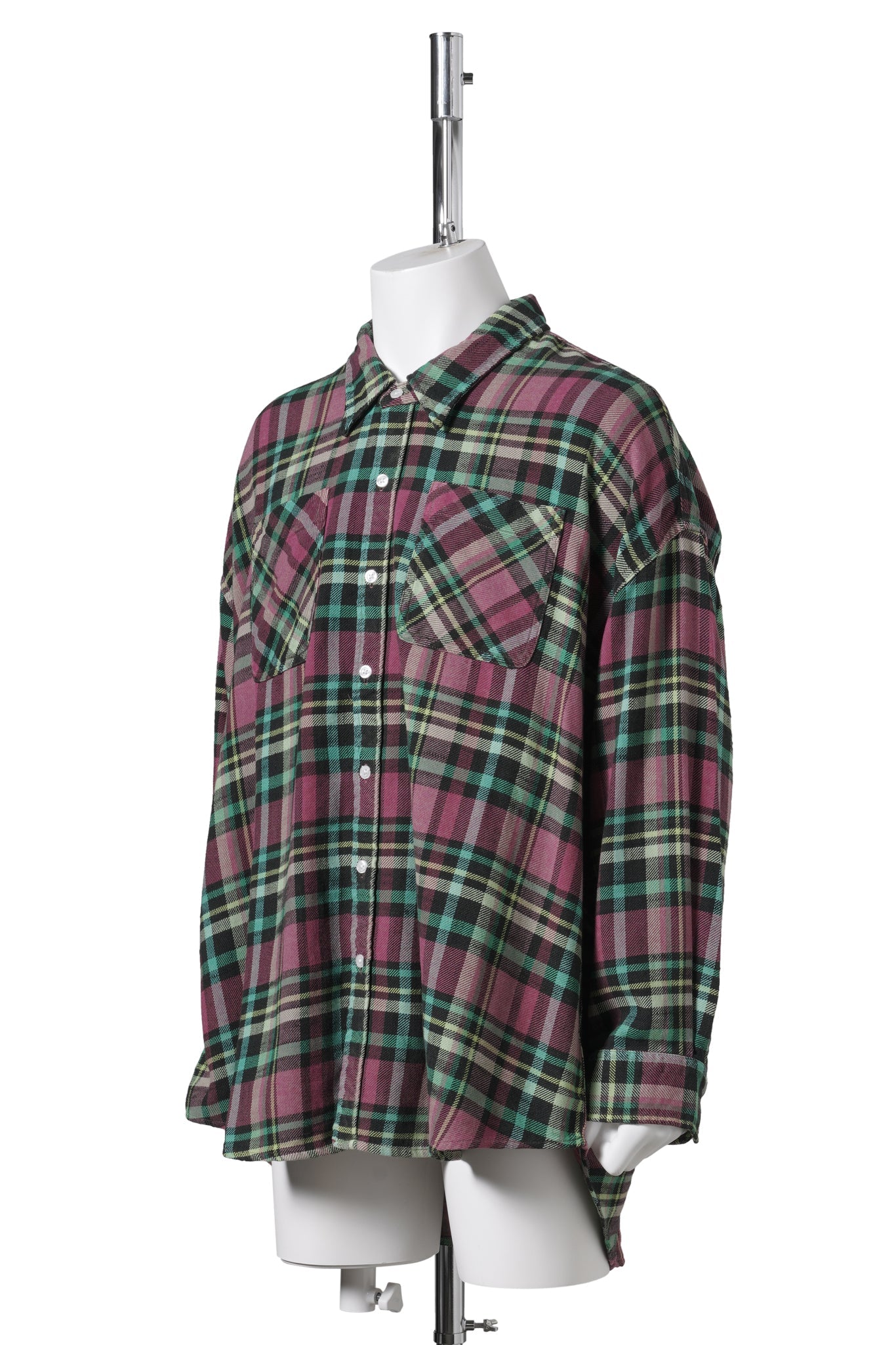 DROP NECK WORK SHIRT / PINK PLAID
