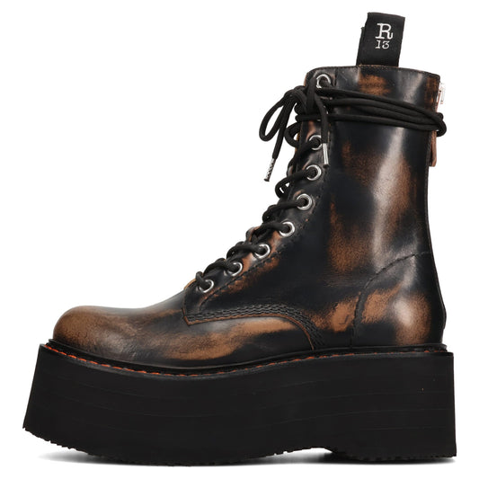 DOUBLE STACK LACE-UP BOOTS / 10RL:BLACK REMOVE