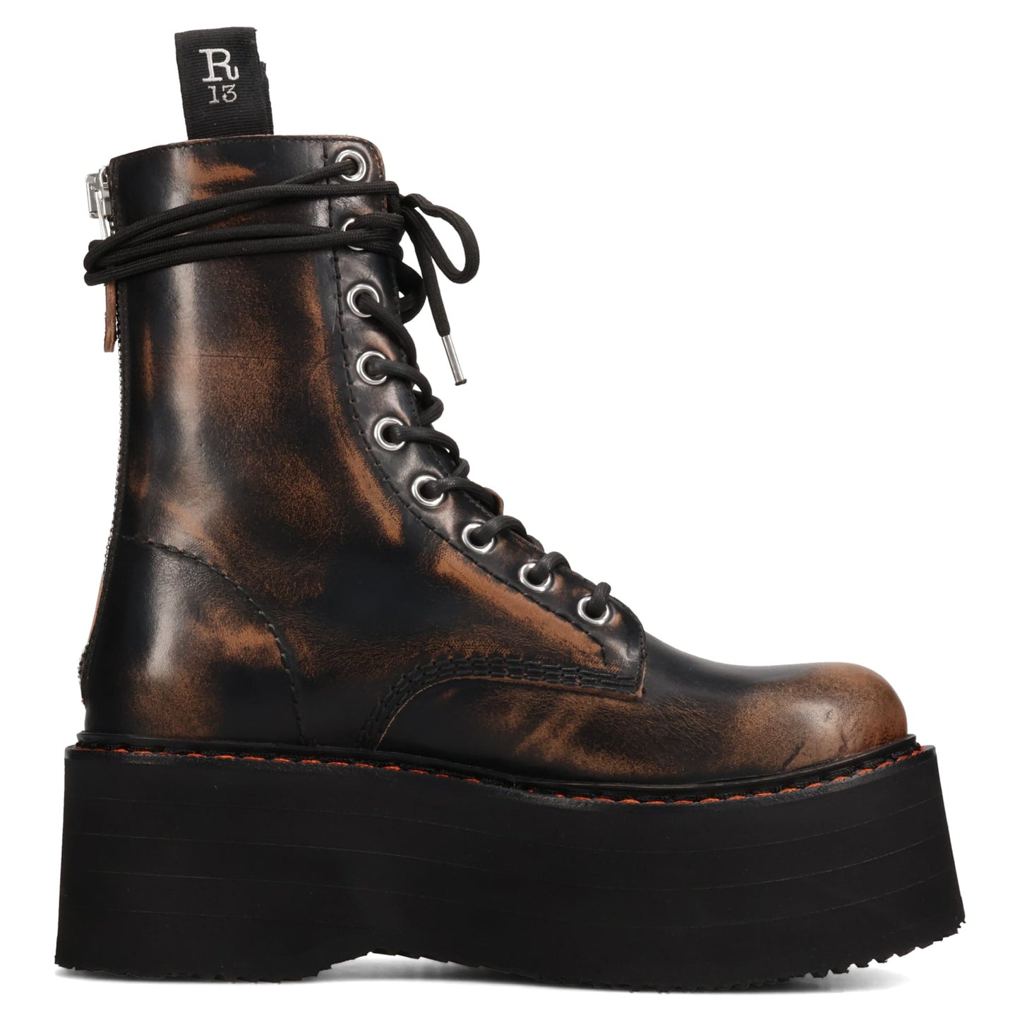DOUBLE STACK LACE-UP BOOTS / 10RL:BLACK REMOVE