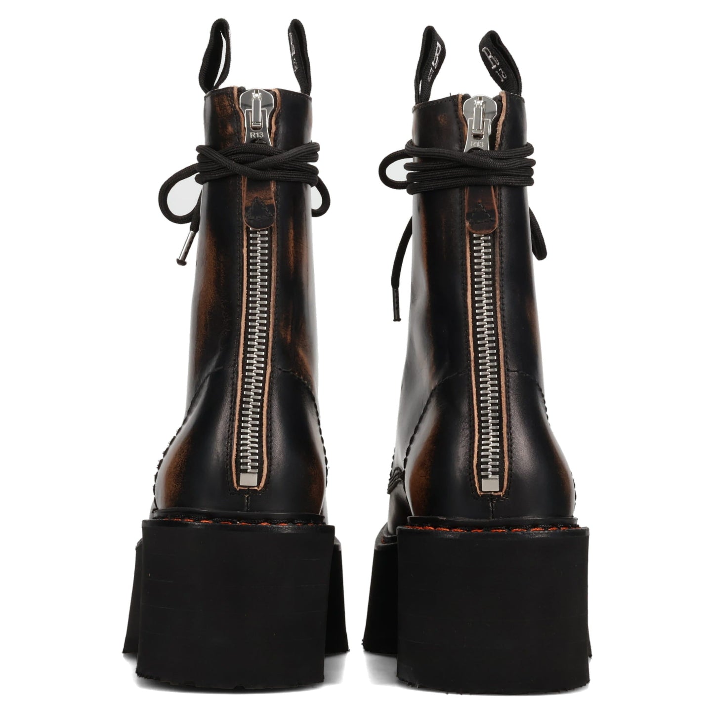 DOUBLE STACK LACE-UP BOOTS / 10RL:BLACK REMOVE
