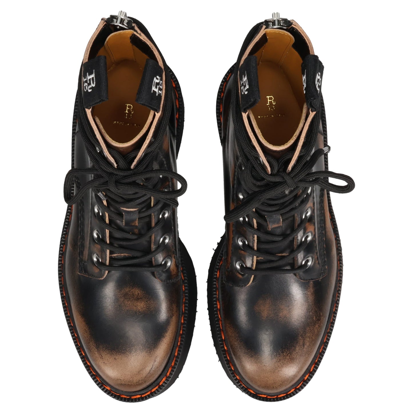 DOUBLE STACK LACE-UP BOOTS / 10RL:BLACK REMOVE
