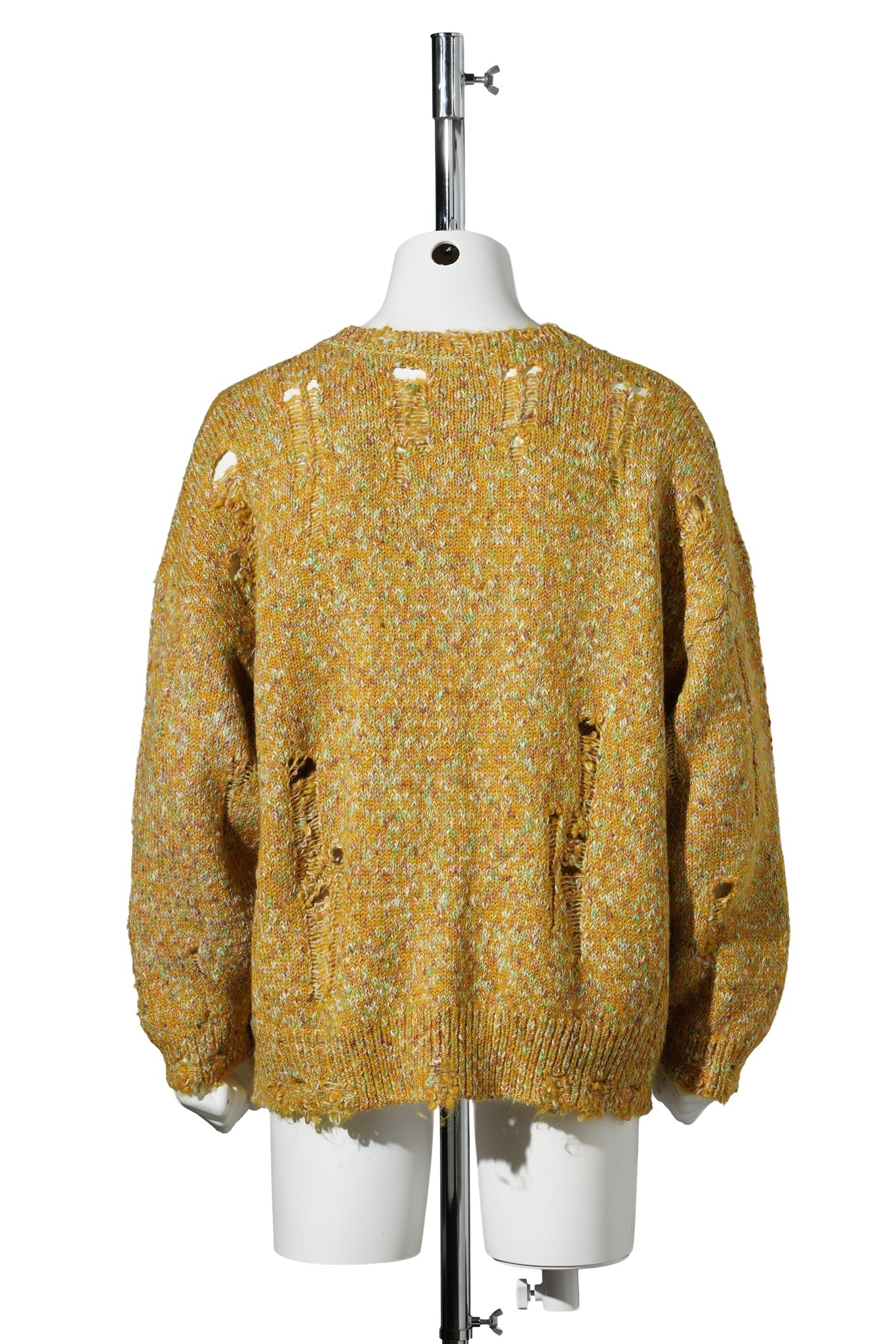 DISTRESSED OVERSIZED CARDIGAN / Y246A:YELLOW
