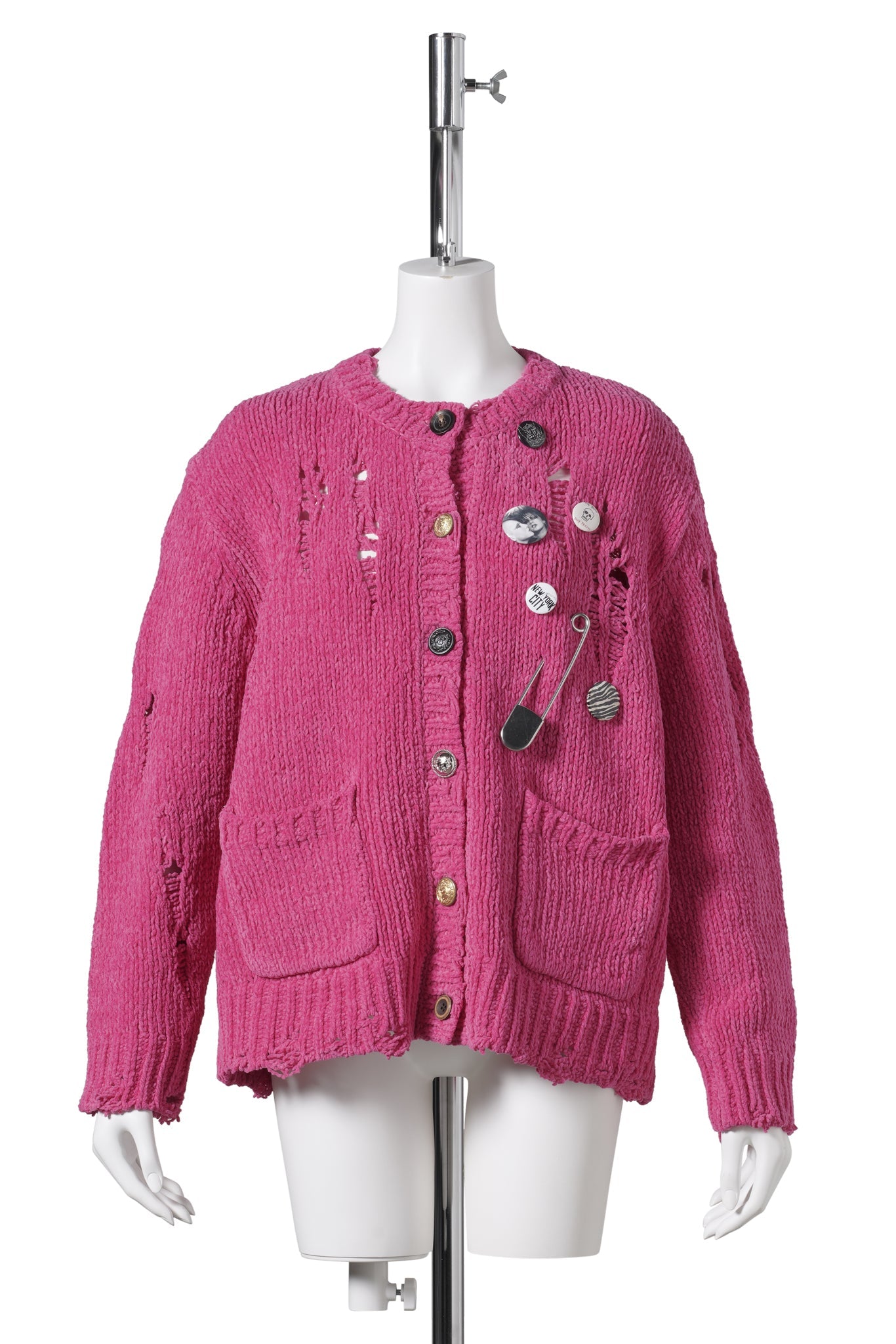 BOY CREWNECK CARDIGAN / PINK