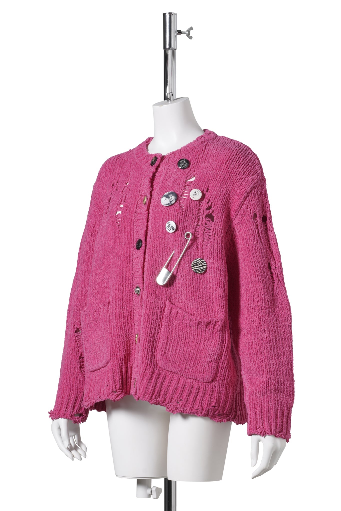 BOY CREWNECK CARDIGAN / PINK