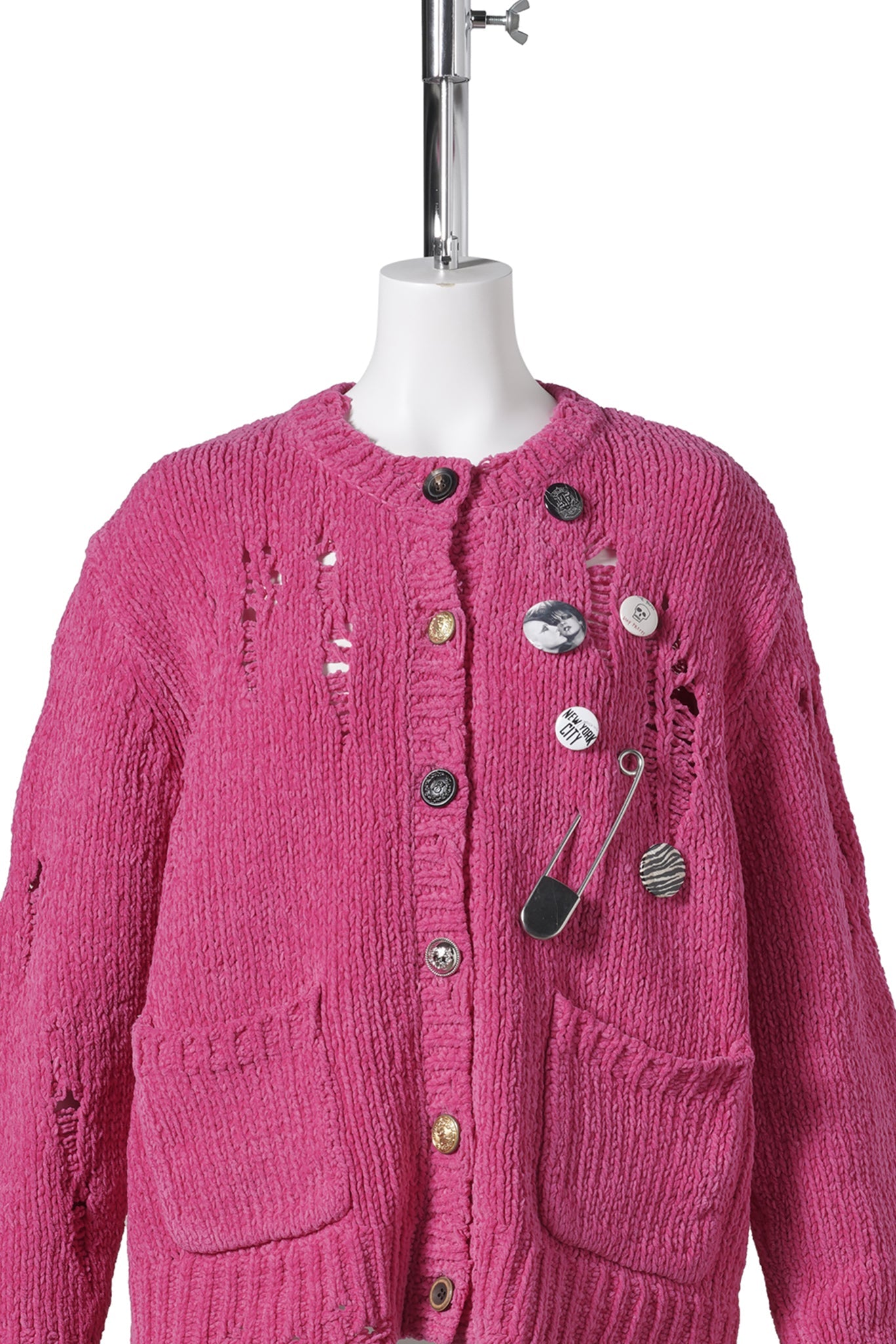 BOY CREWNECK CARDIGAN / PINK