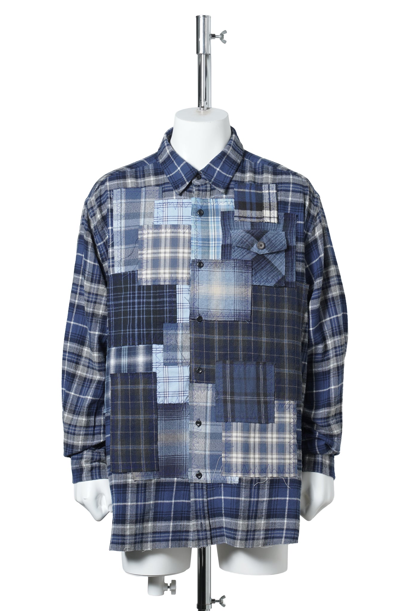 PANEL PATCHWORK SHIRT / BLUE