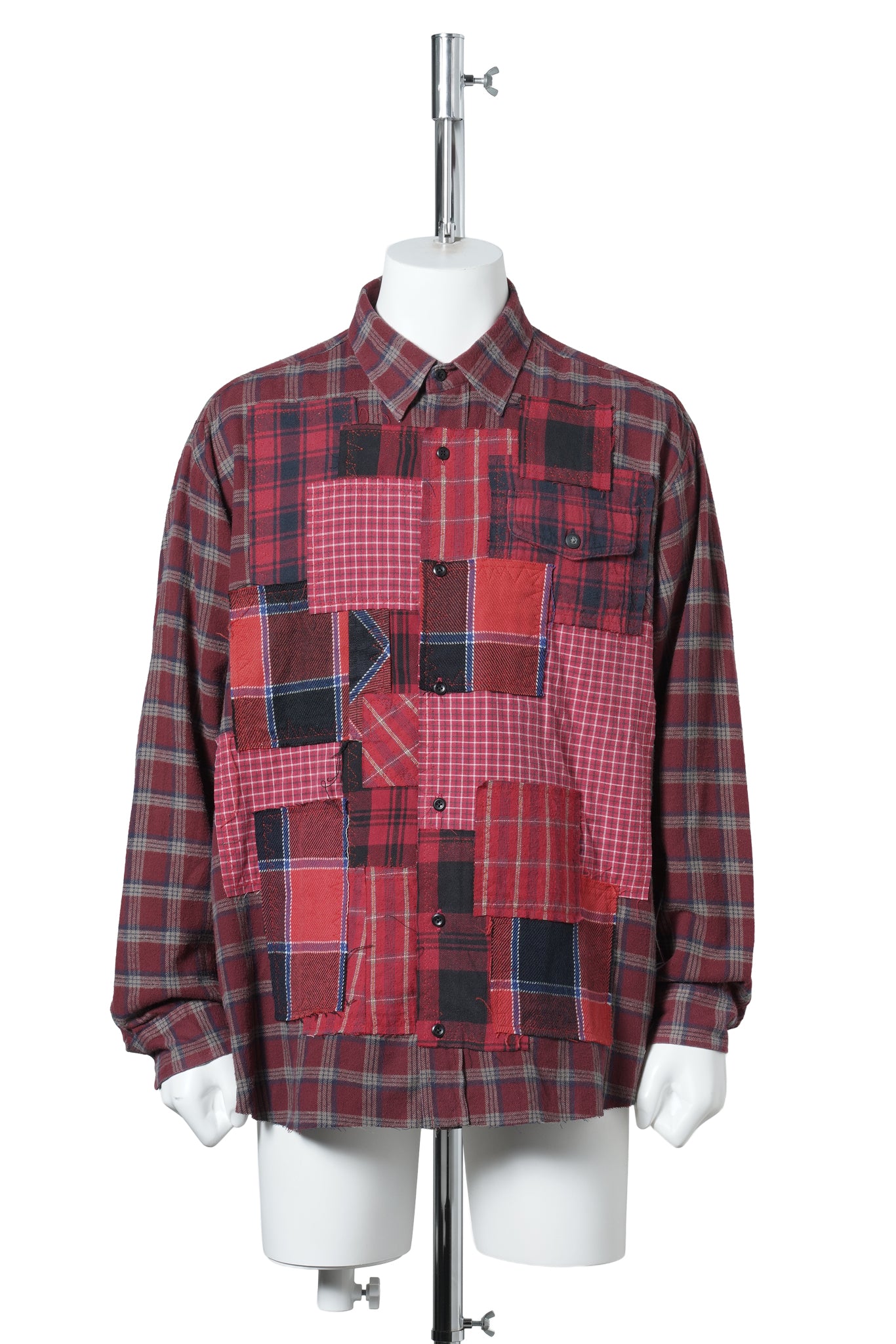 PANEL PATCHWORK SHIRT / RED