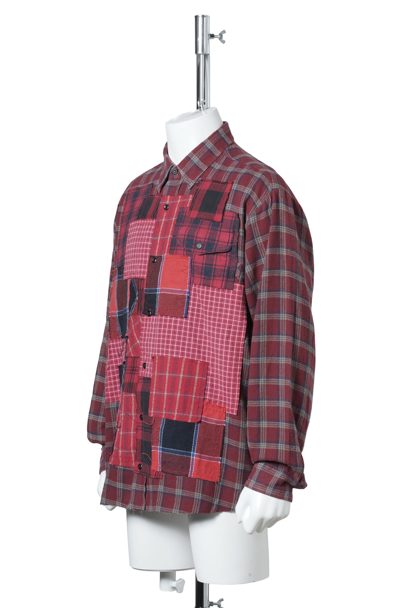 PANEL PATCHWORK SHIRT / RED
