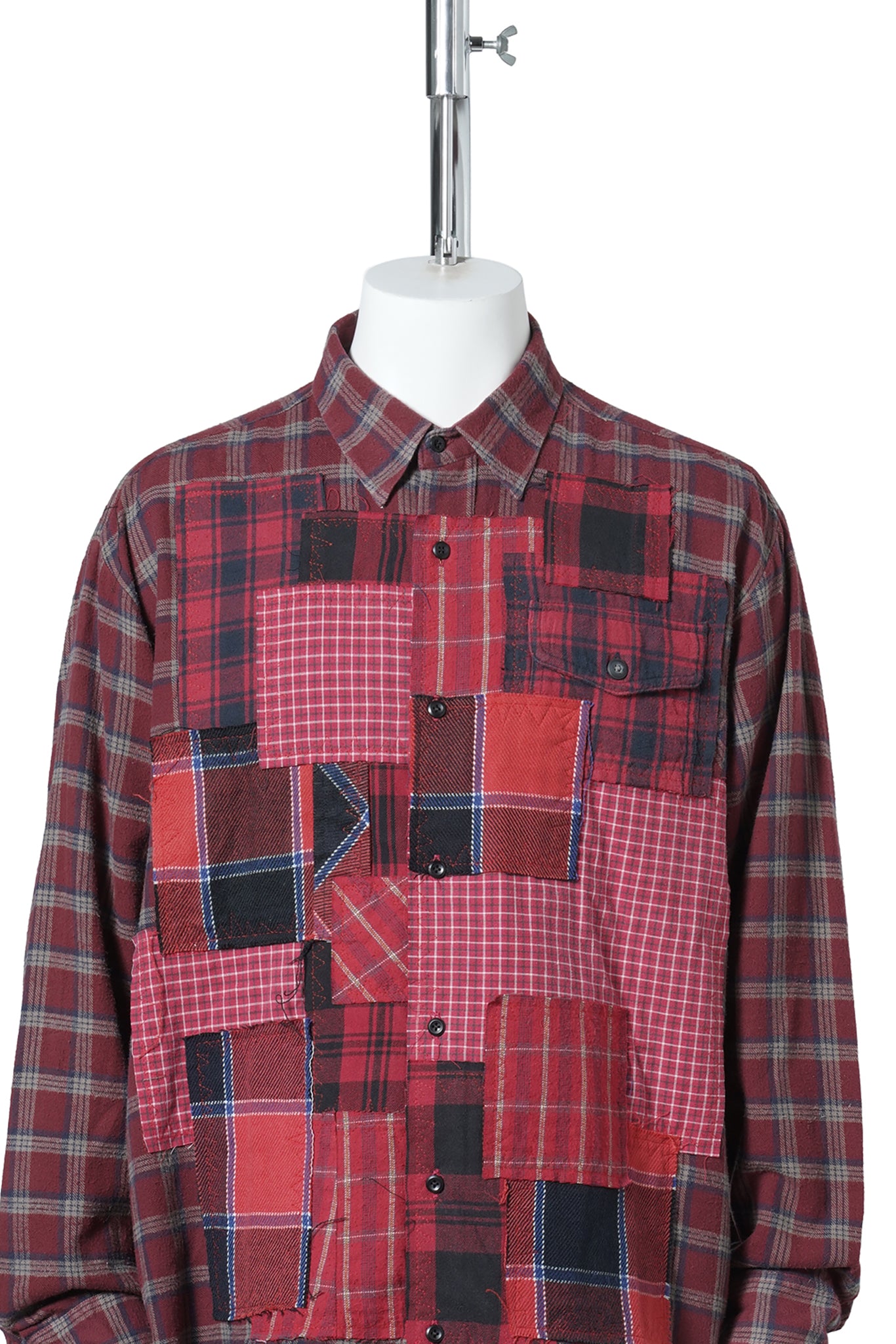 PANEL PATCHWORK SHIRT / RED