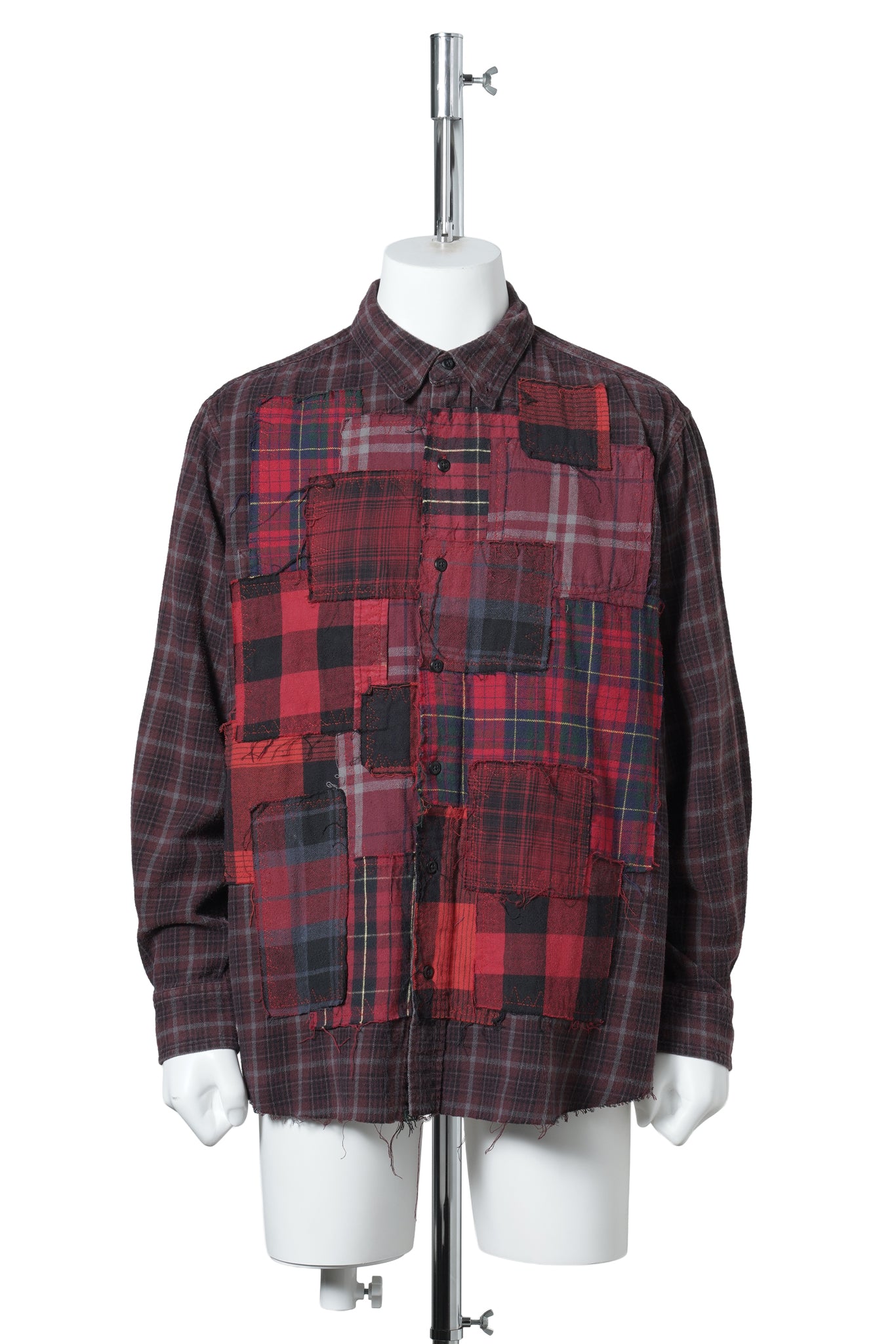 PANEL PATCHWORK SHIRT / RED