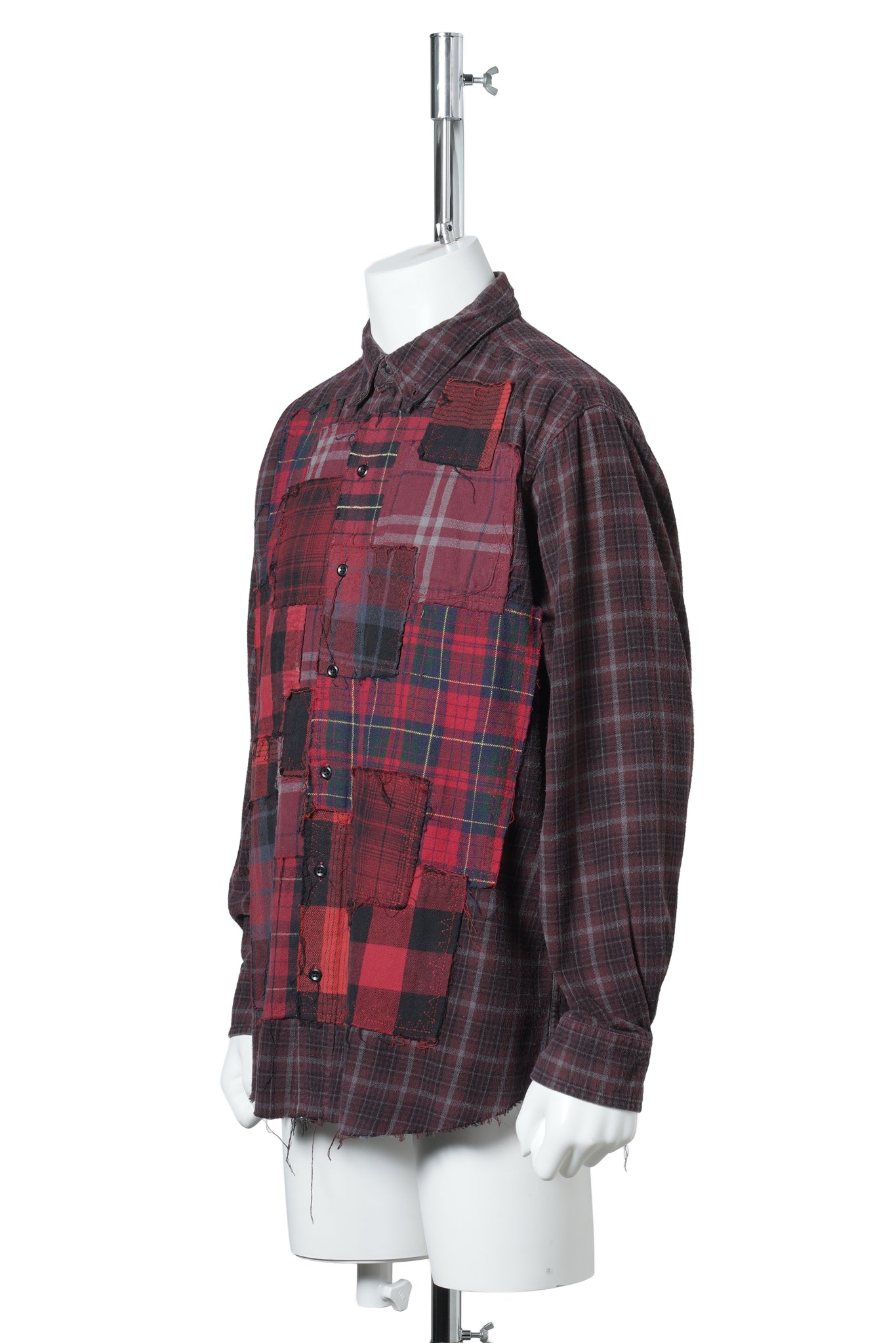 PANEL PATCHWORK SHIRT / RED