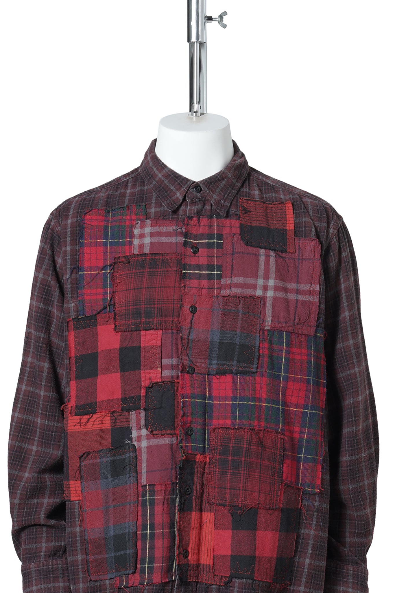 PANEL PATCHWORK SHIRT / RED