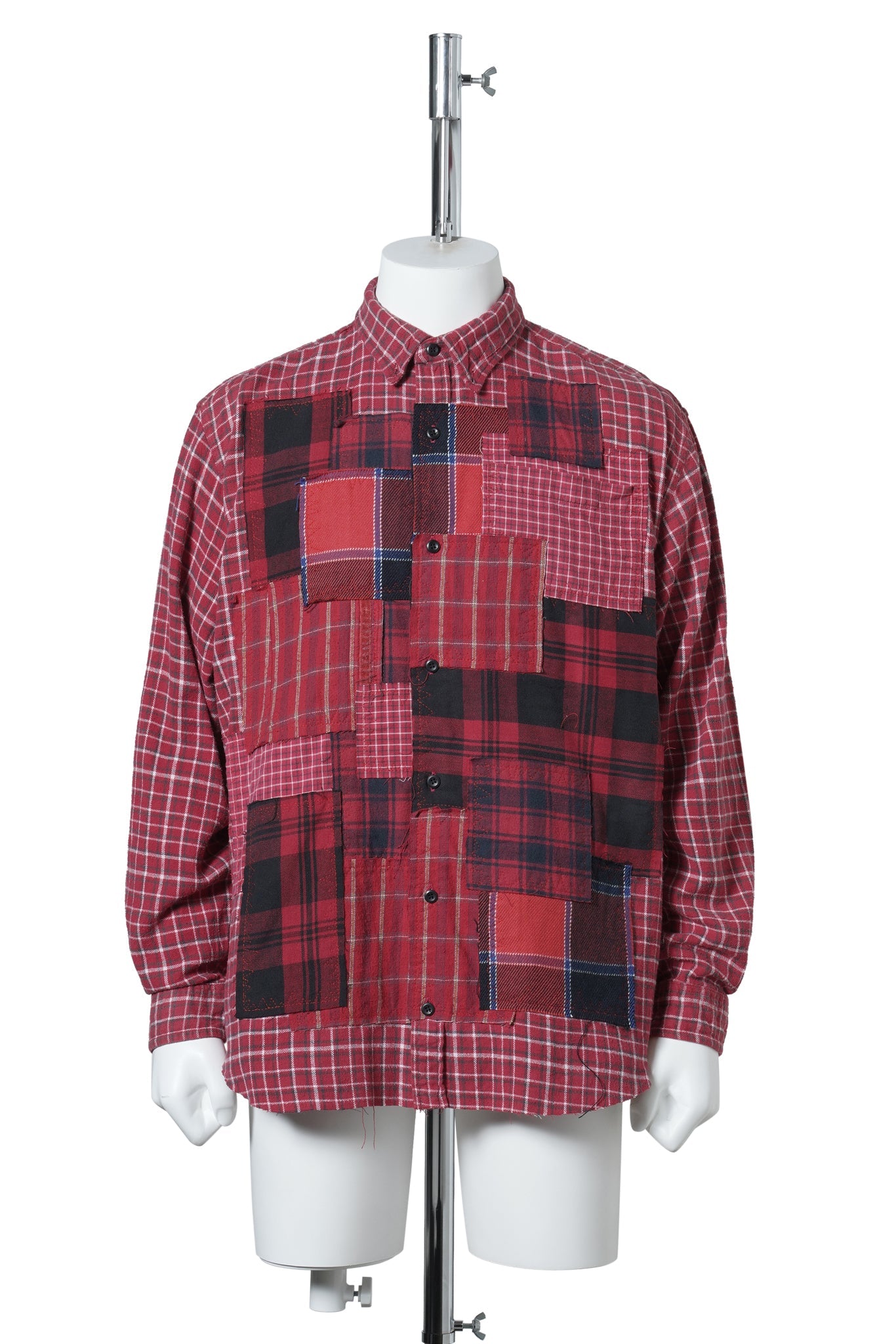 PANEL PATCHWORK SHIRT / RED