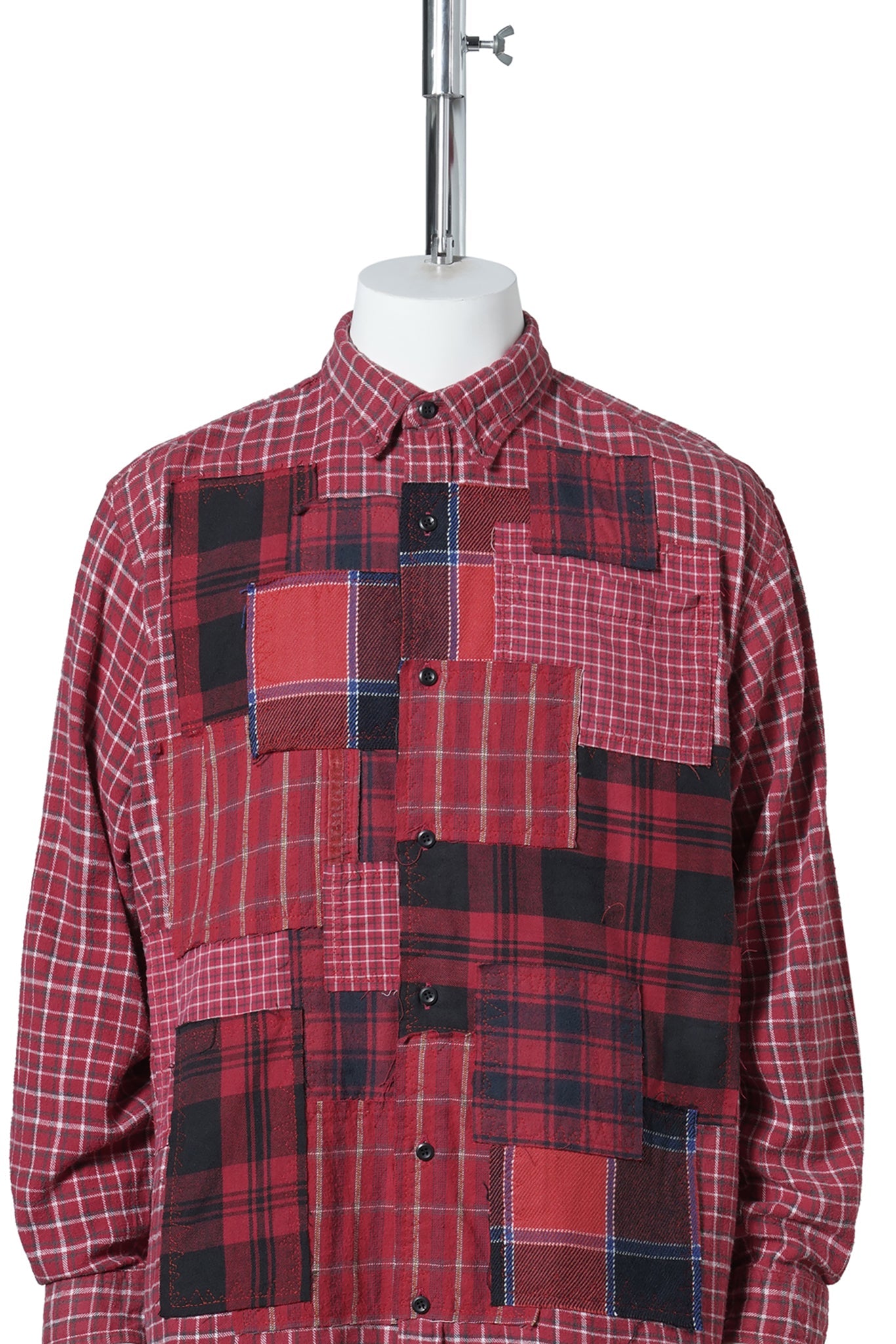 PANEL PATCHWORK SHIRT / RED