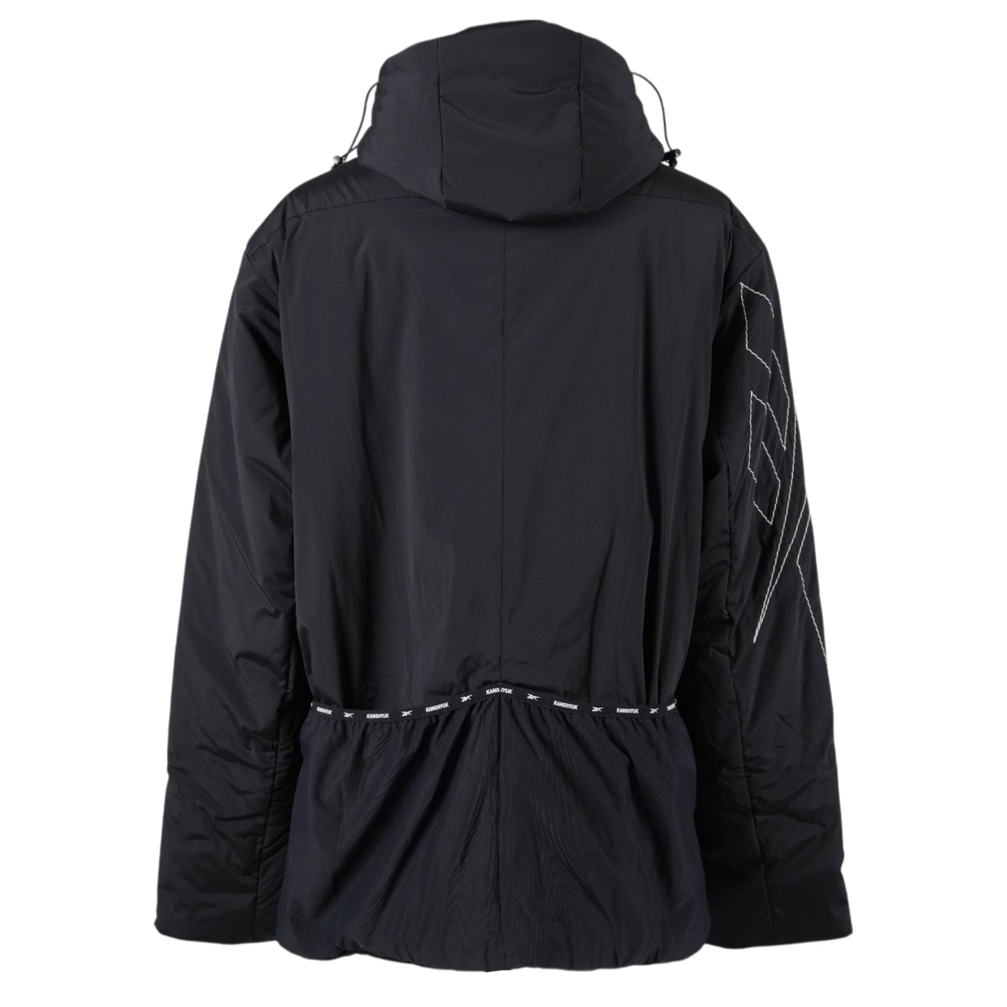 STITCHED LOGO PADDED JACKET / DARK GREY