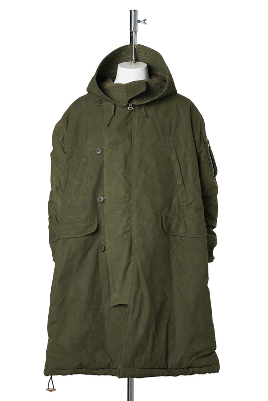 HOODED DOWN COAT / KHAKI