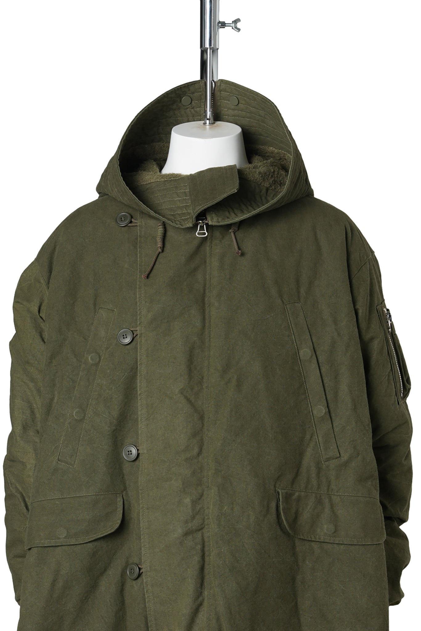 HOODED DOWN COAT / KHAKI