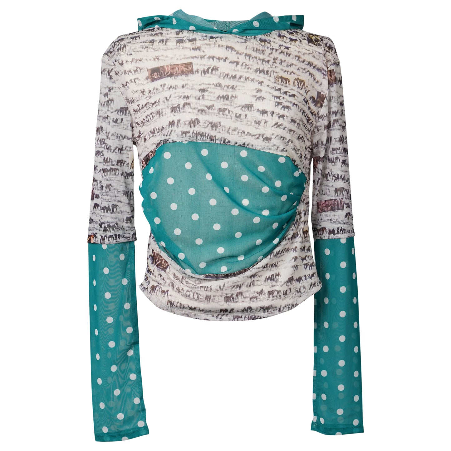 SLASH HOODED TOP / TASILI POLKA