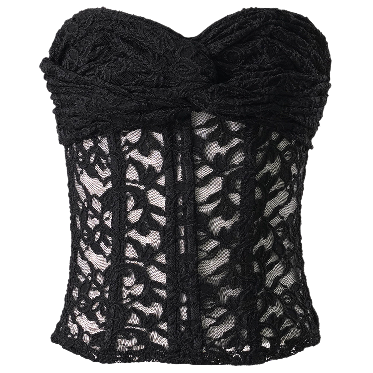 TWISTED KNOT LACED CORSET / 06:BLACK